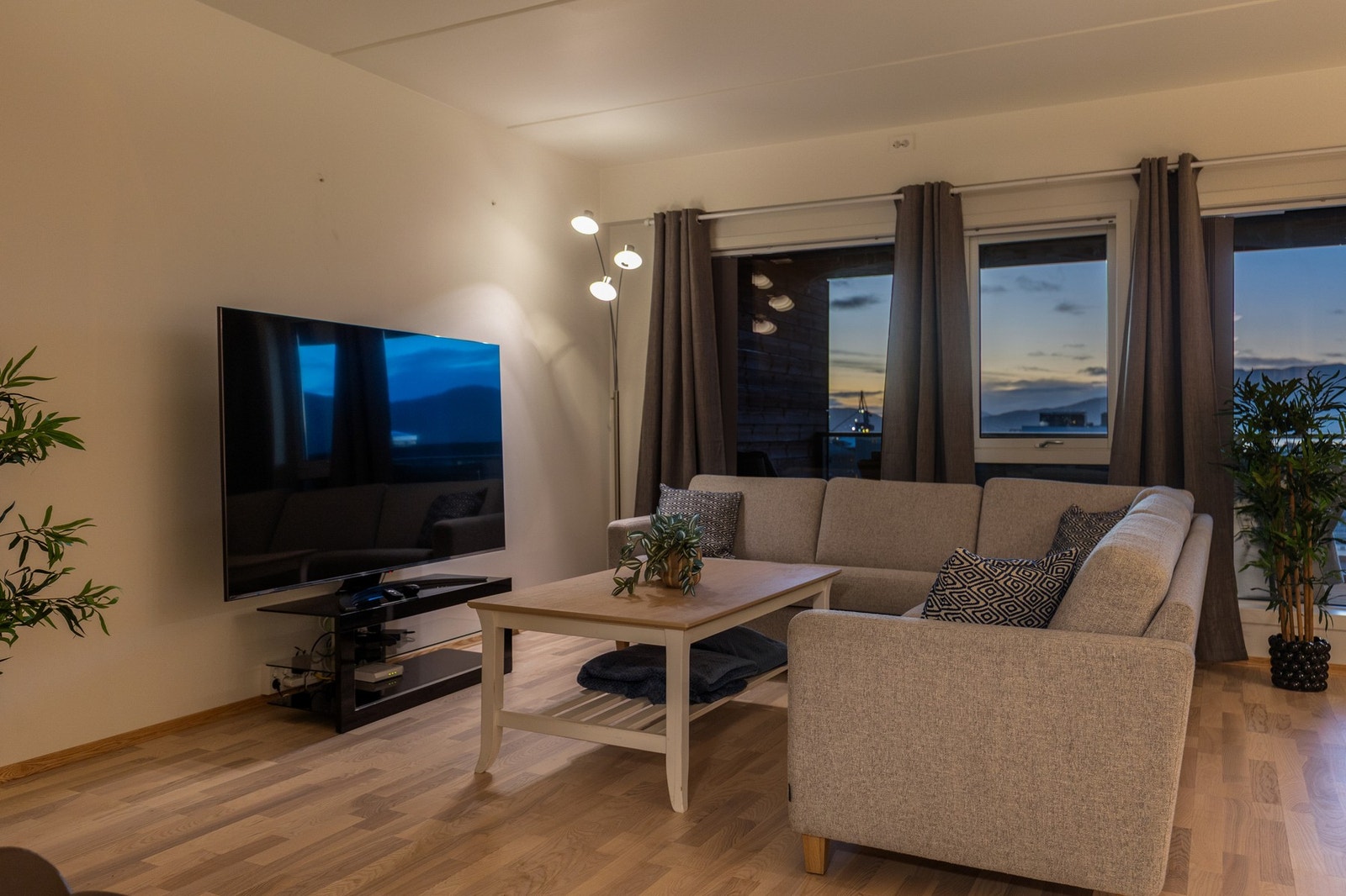 Det er montert fjernstyrt solskjermingssystem på stue Galleribilde