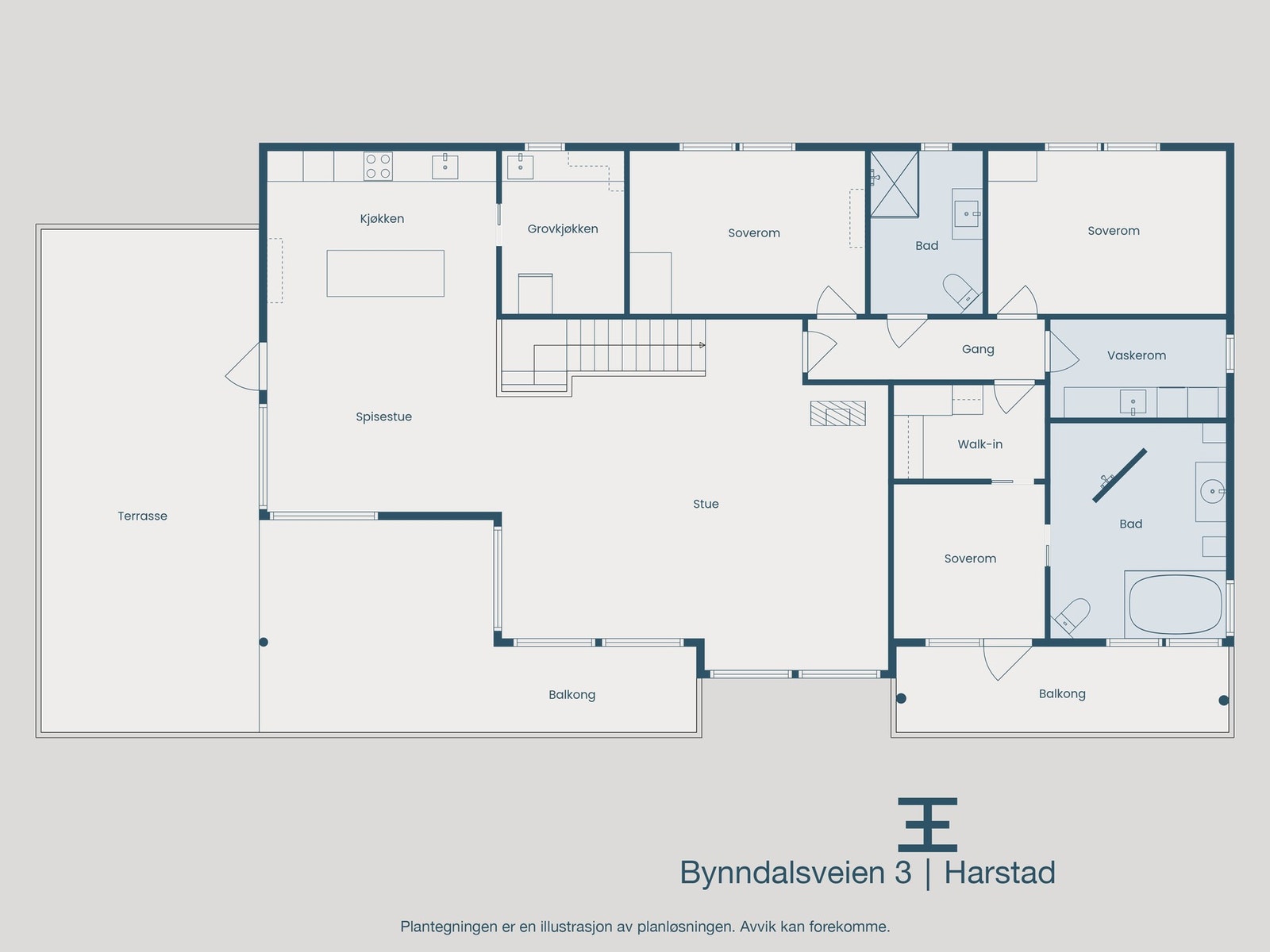 Plantegning 1. etasje Galleribilde