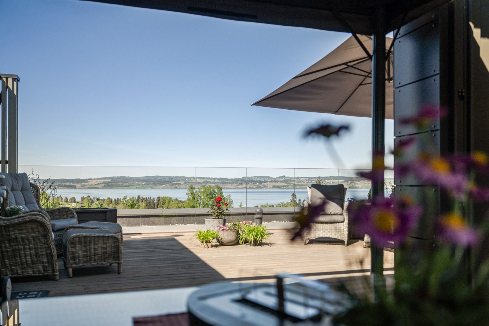 Den private takterrassen er på hele 47 kvm. Galleribilde