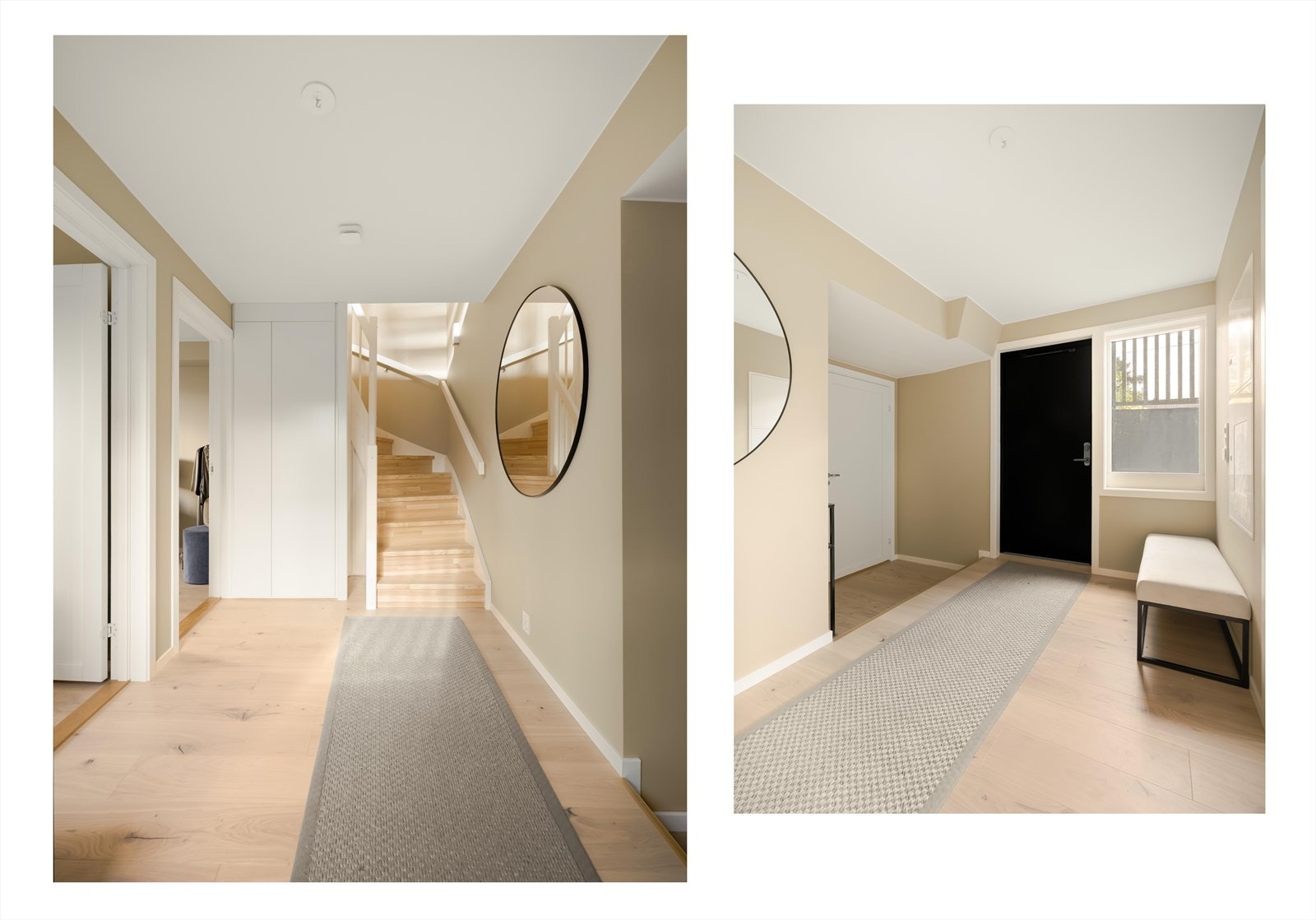 Hyggelig gang i underetasjen med adkomst til etasjens rom. Galleribilde