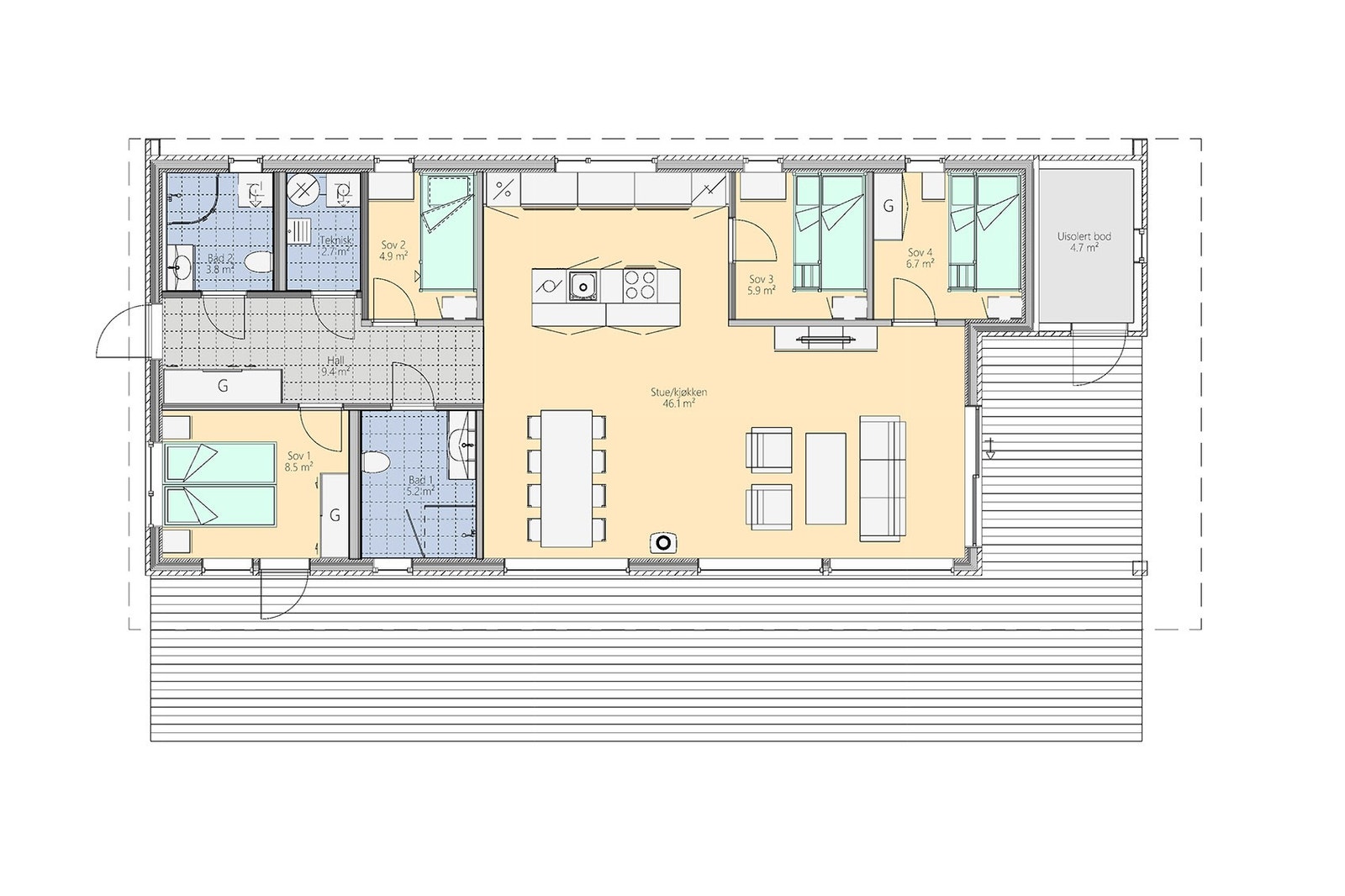 Plantegning av hytten Galleribilde
