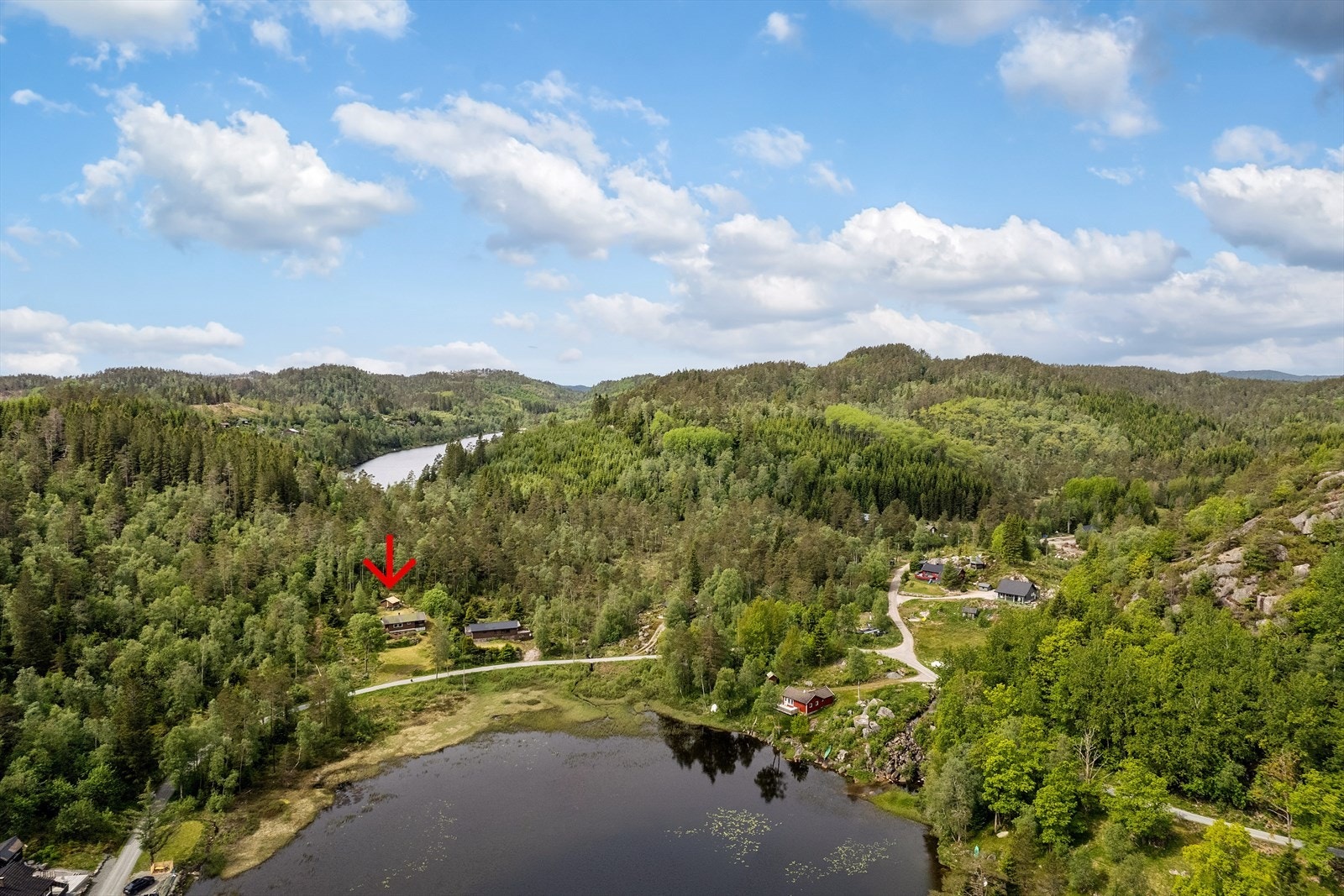Flott natur i området. Fiskemulighet i vannet Galleribilde