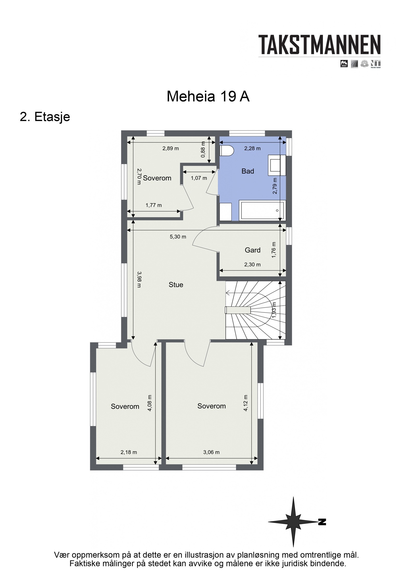 2. etasje: Tv-stue, bad/wc/vaskerom, 3 soverom og garderoberom. Galleribilde