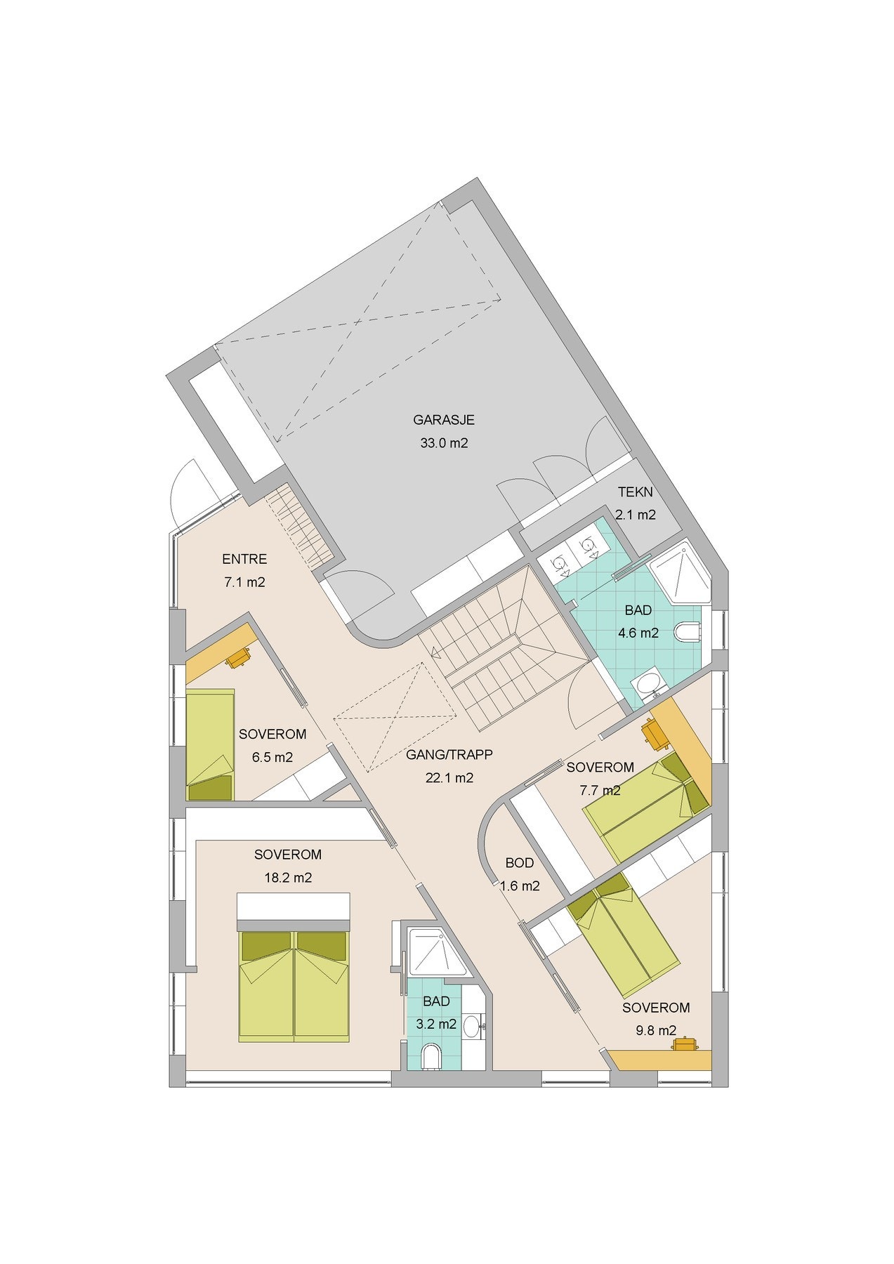 Plantegning av 1. etg. Galleribilde