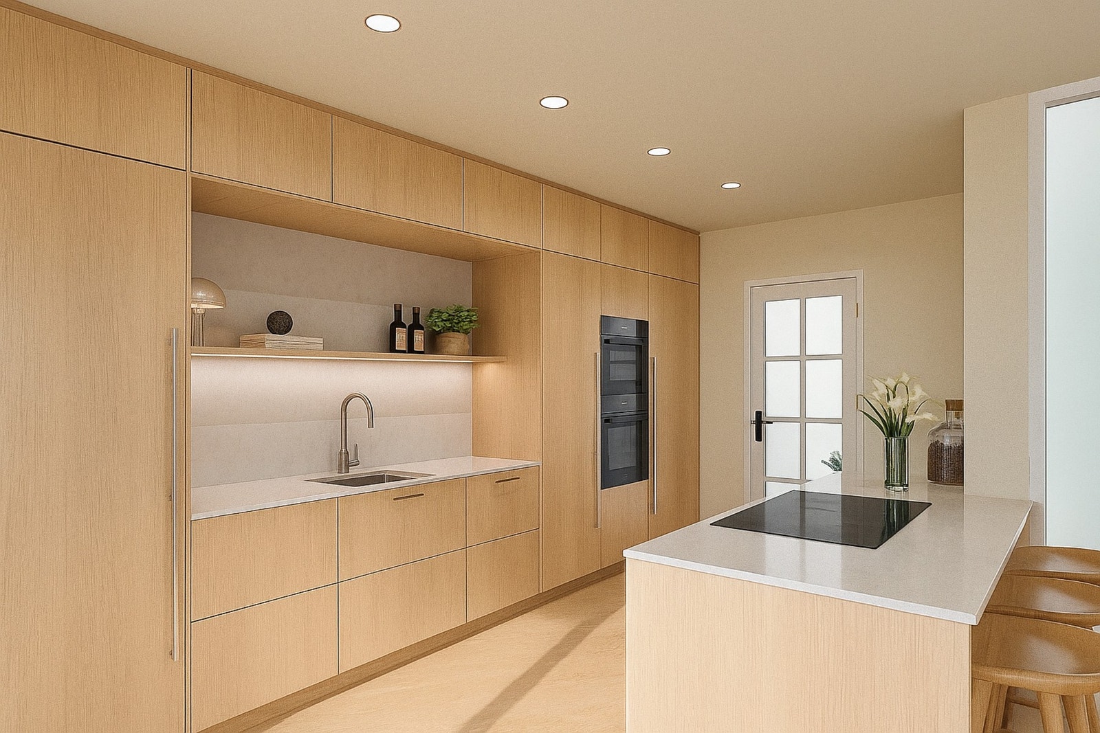 Illustrasjonsfoto av kjøkkenet. Galleribilde