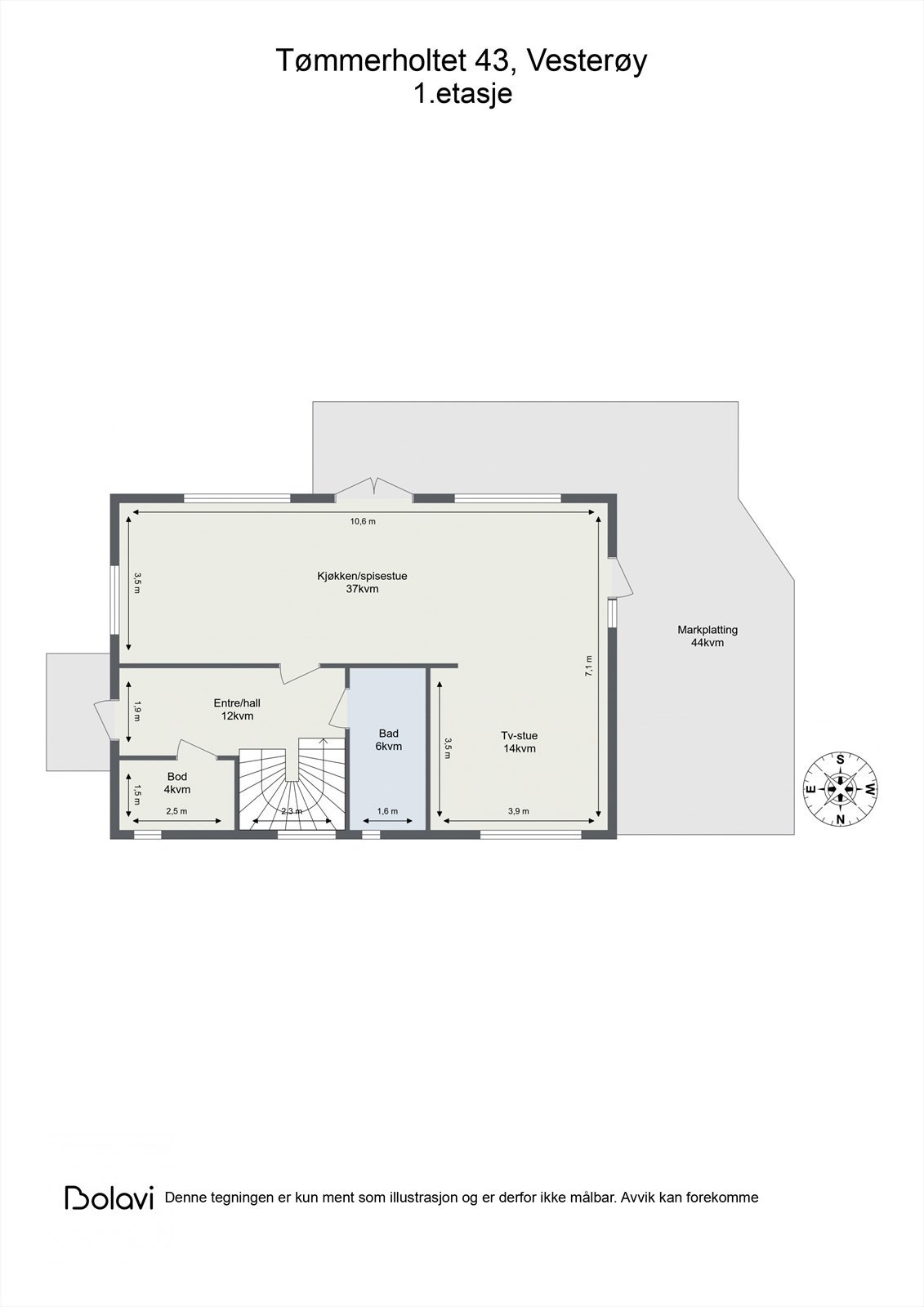 Plantegning, 1.etasje. Galleribilde