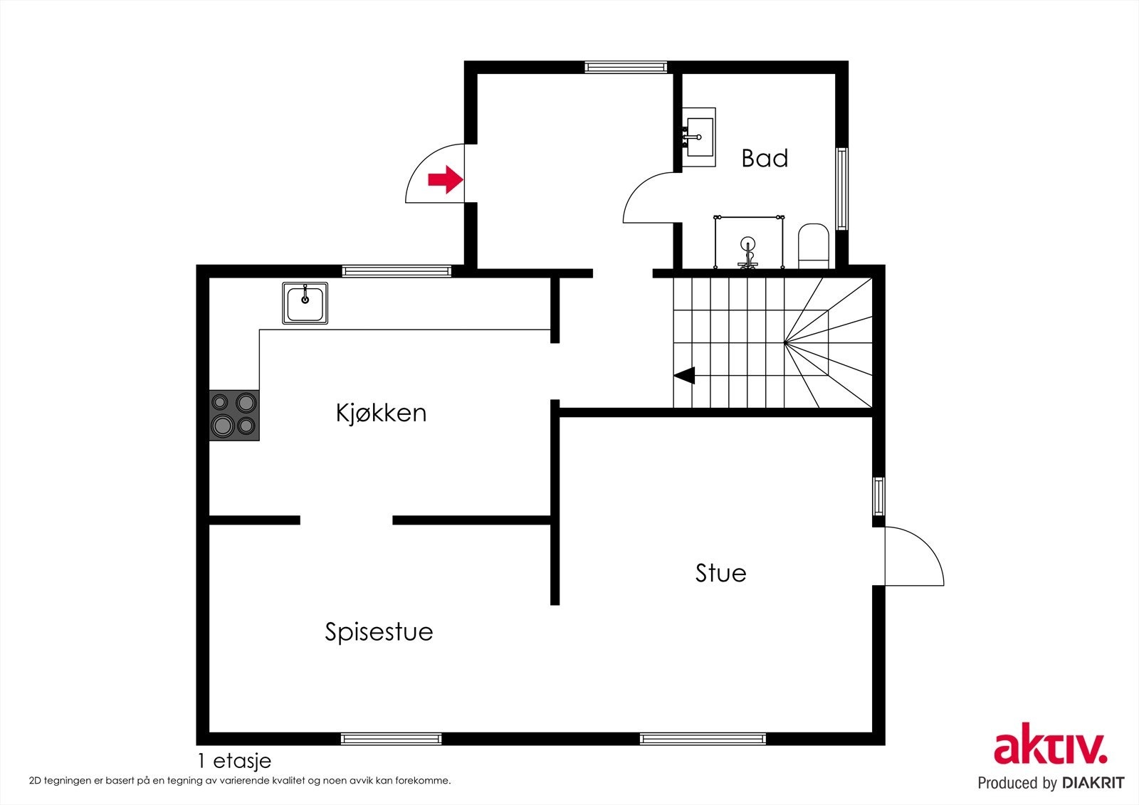 2D plantegning 1.etg. Galleribilde