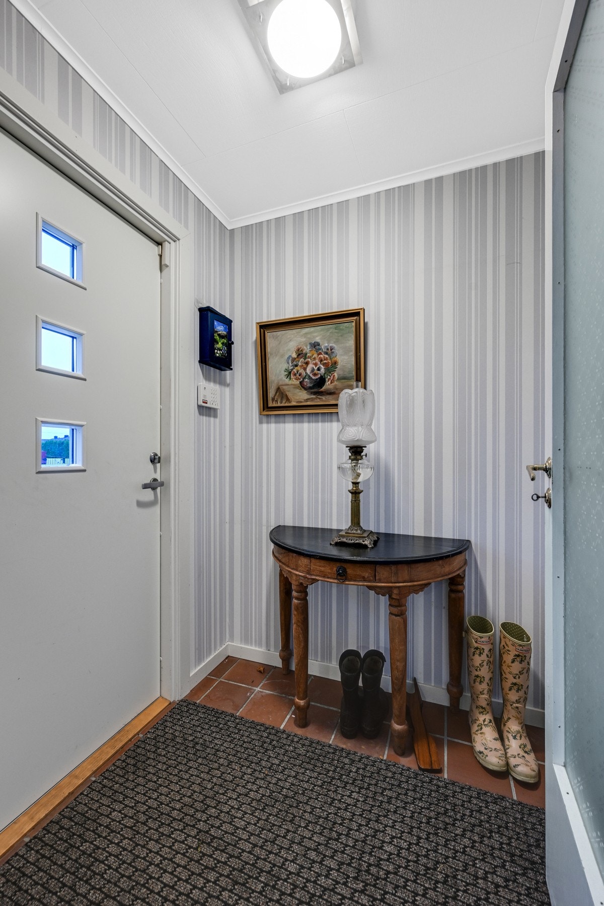 Vindfang med flislagt gulv Galleribilde