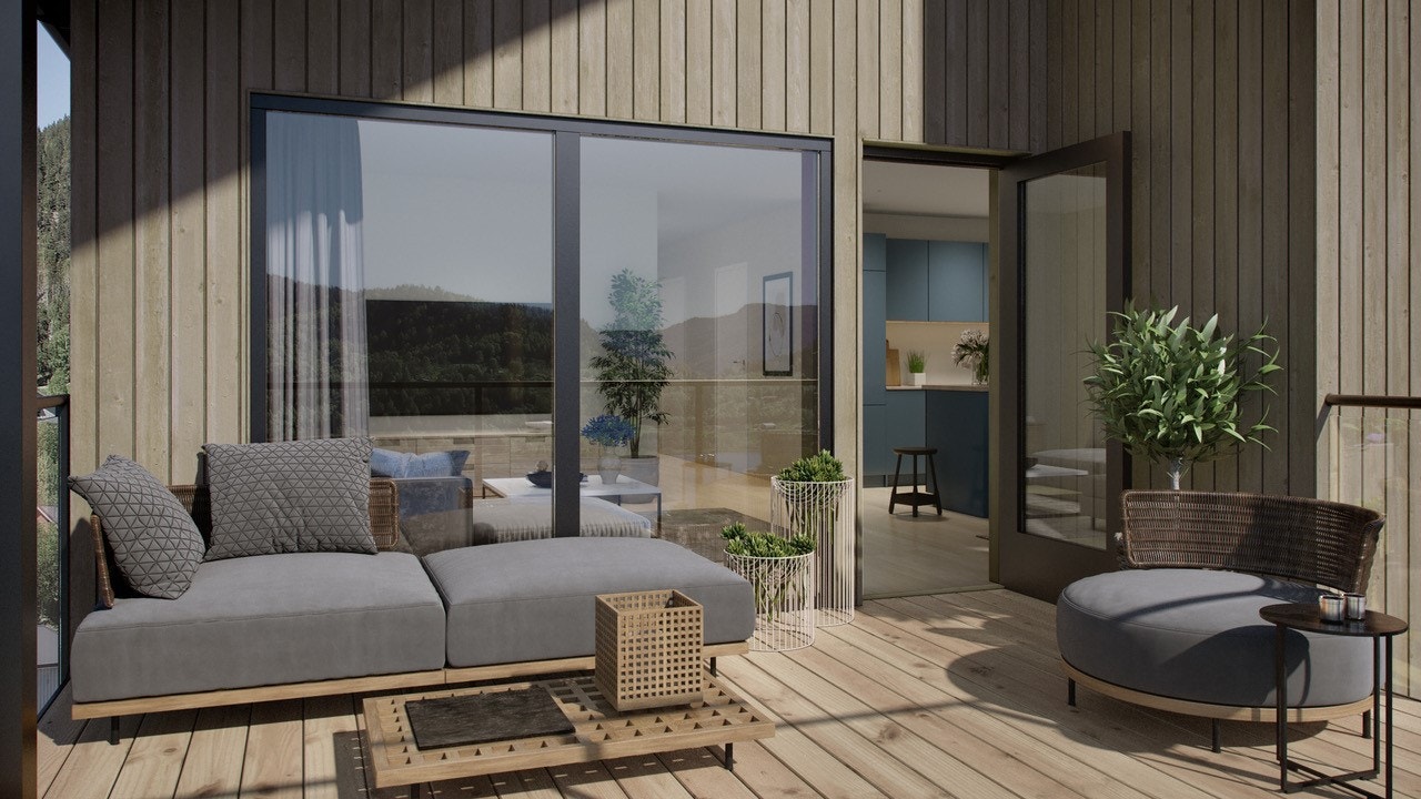 Illustrasjonsbilde med møblering av balkong. Bildet er ment som inspirasjonsbilde og avvik vil forekomme Galleribilde