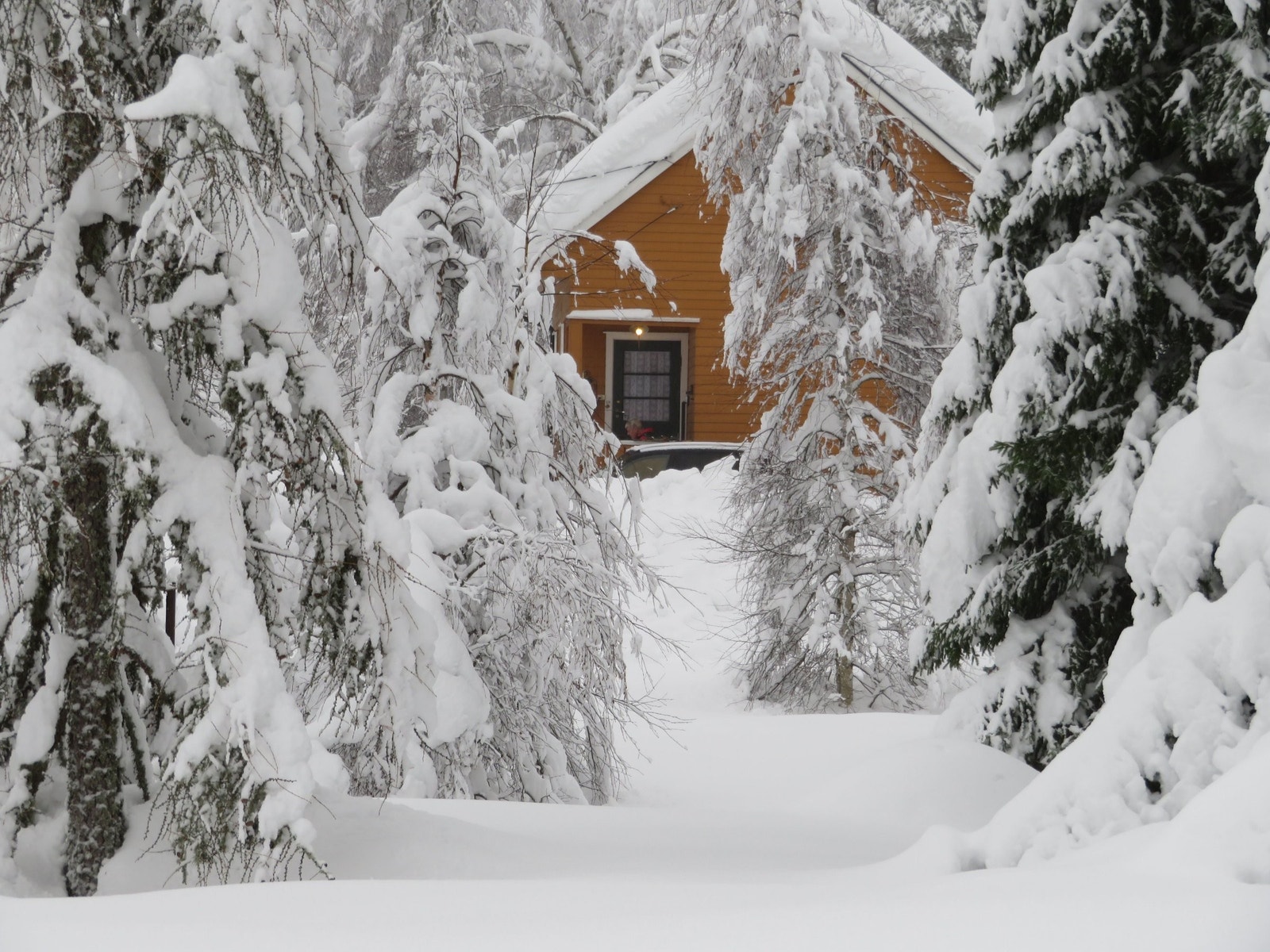 Vinterbilde tatt fra naboeiendommen. Galleribilde
