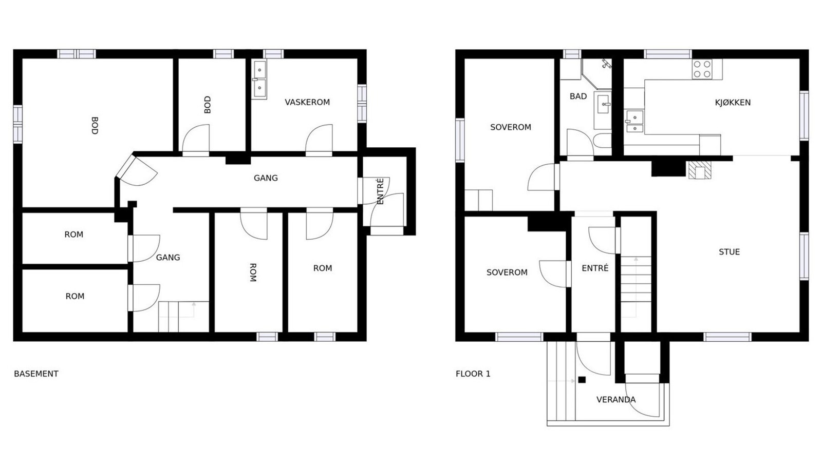 1 etg og kjeller planskisse Galleribilde