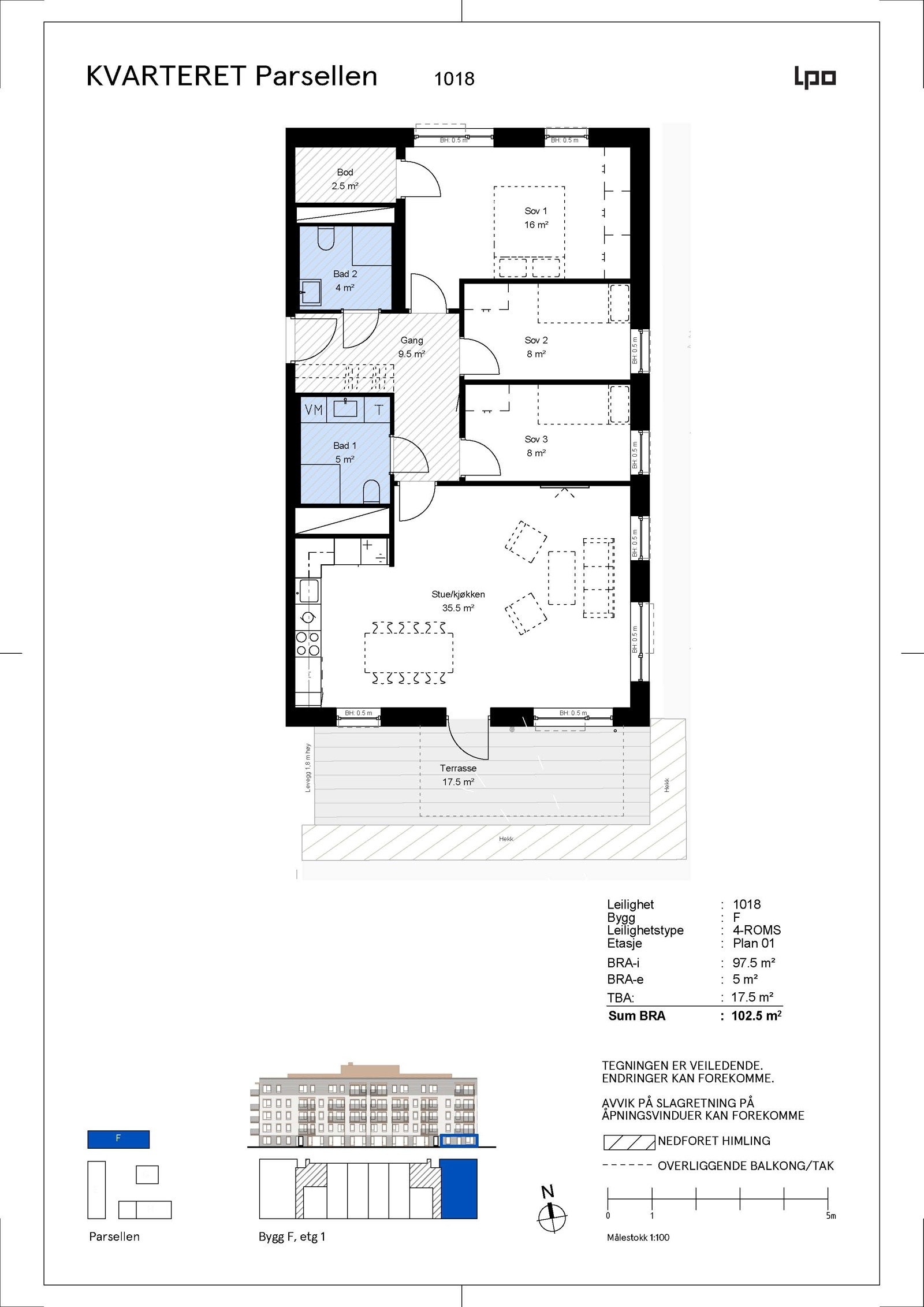 Plantegning Parsellen F1018 Galleribilde