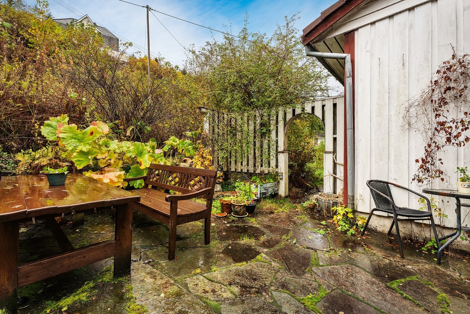 Uteplass i hagen Galleribilde