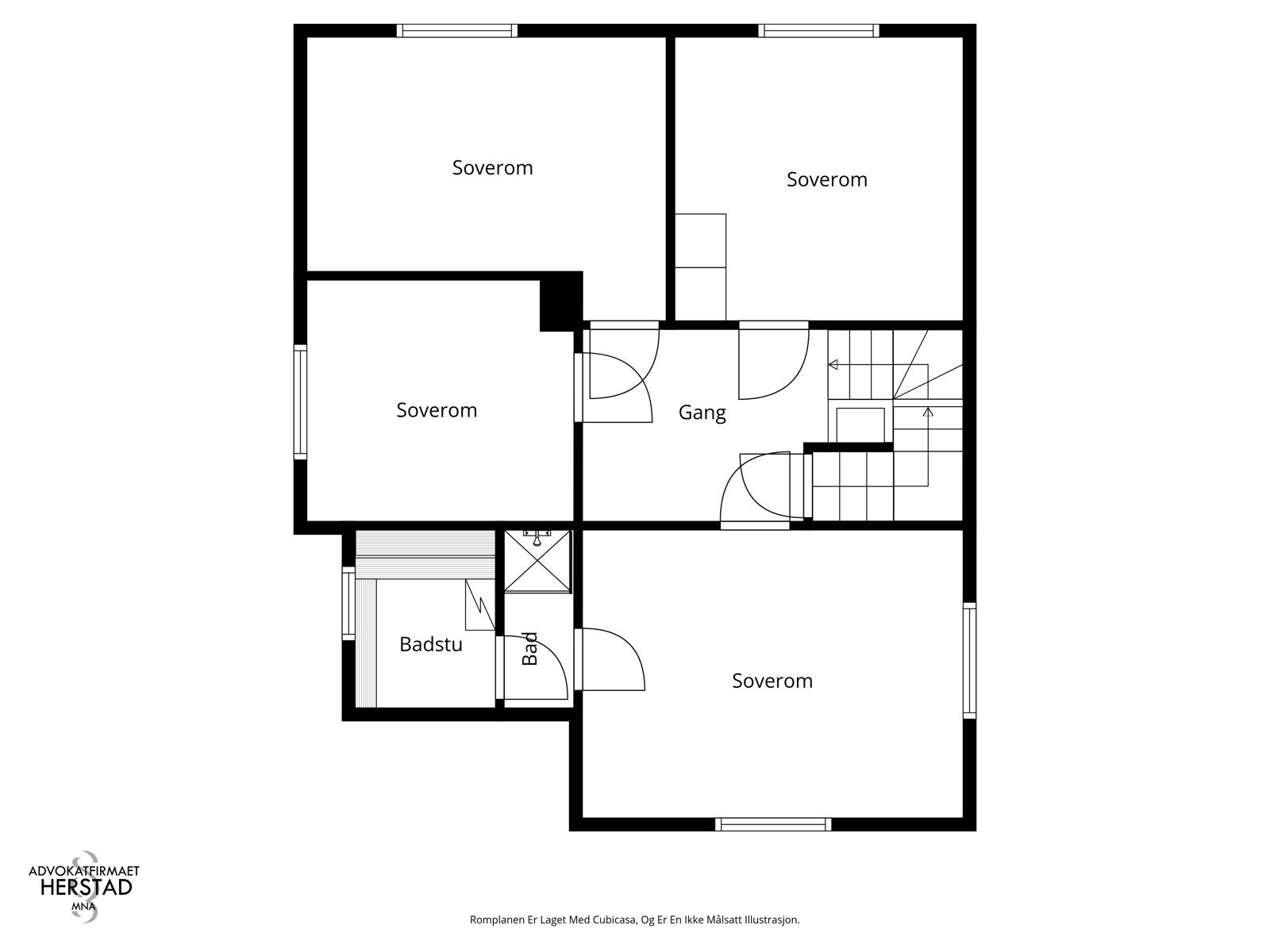 Plantegning andre etasje - ikke målsatt illustrasjon Galleribilde