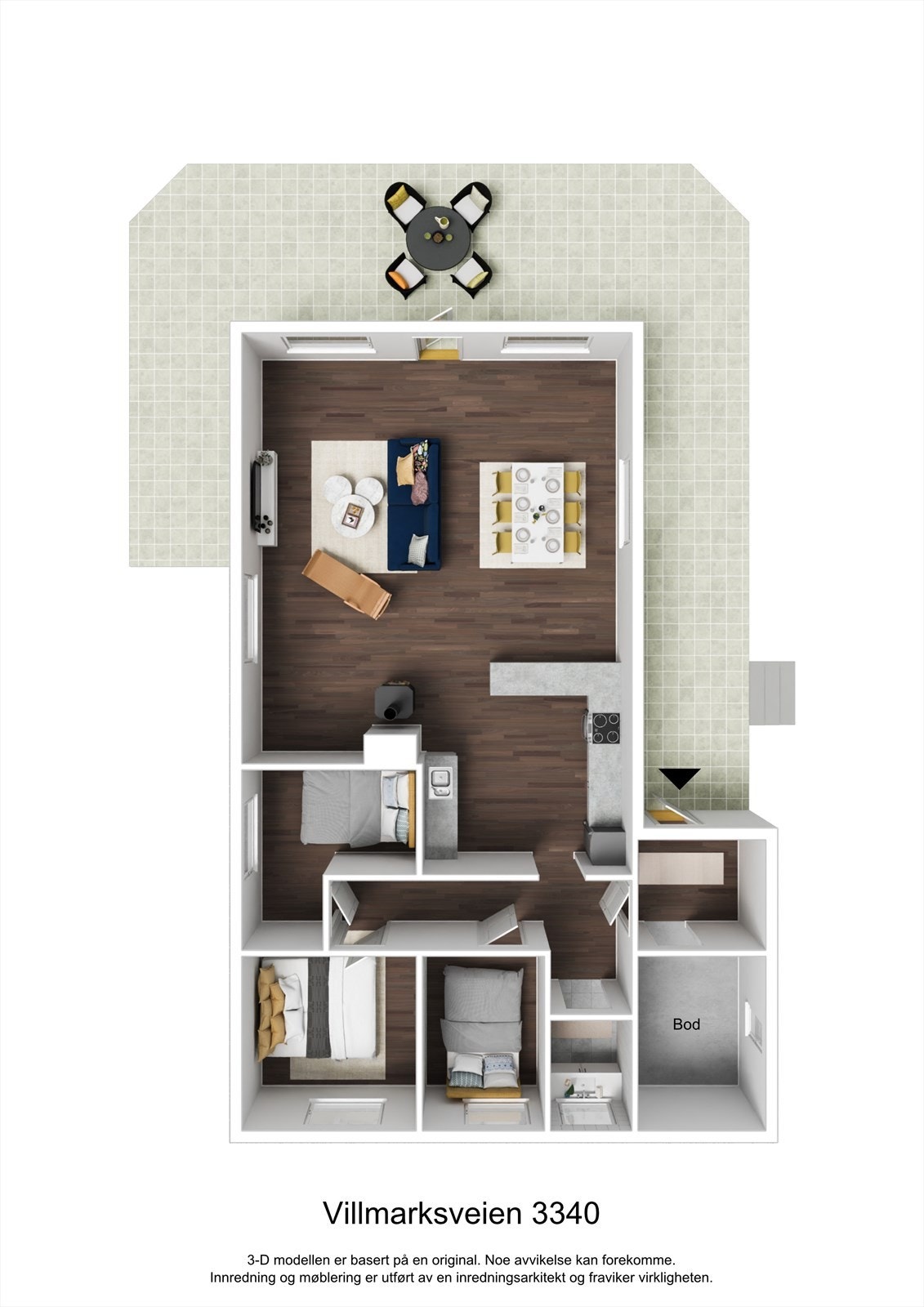 Planskisse hytte Galleribilde