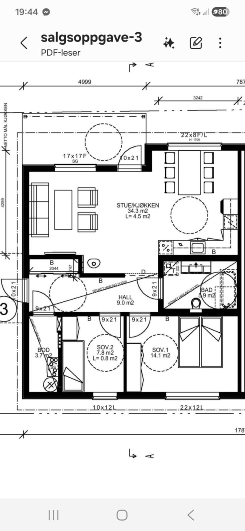 Plantegning fra selger Galleribilde