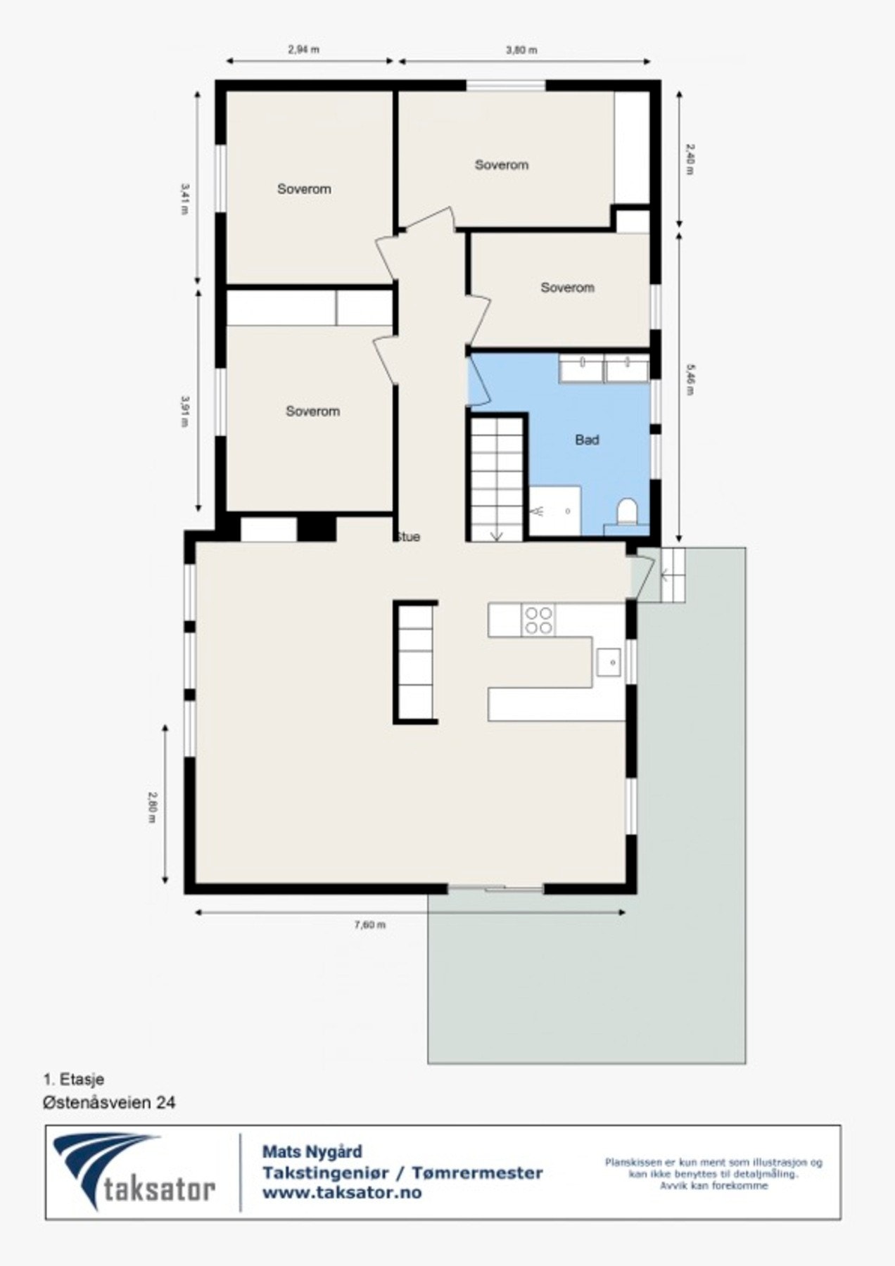 Planskisse 1. etg. Galleribilde