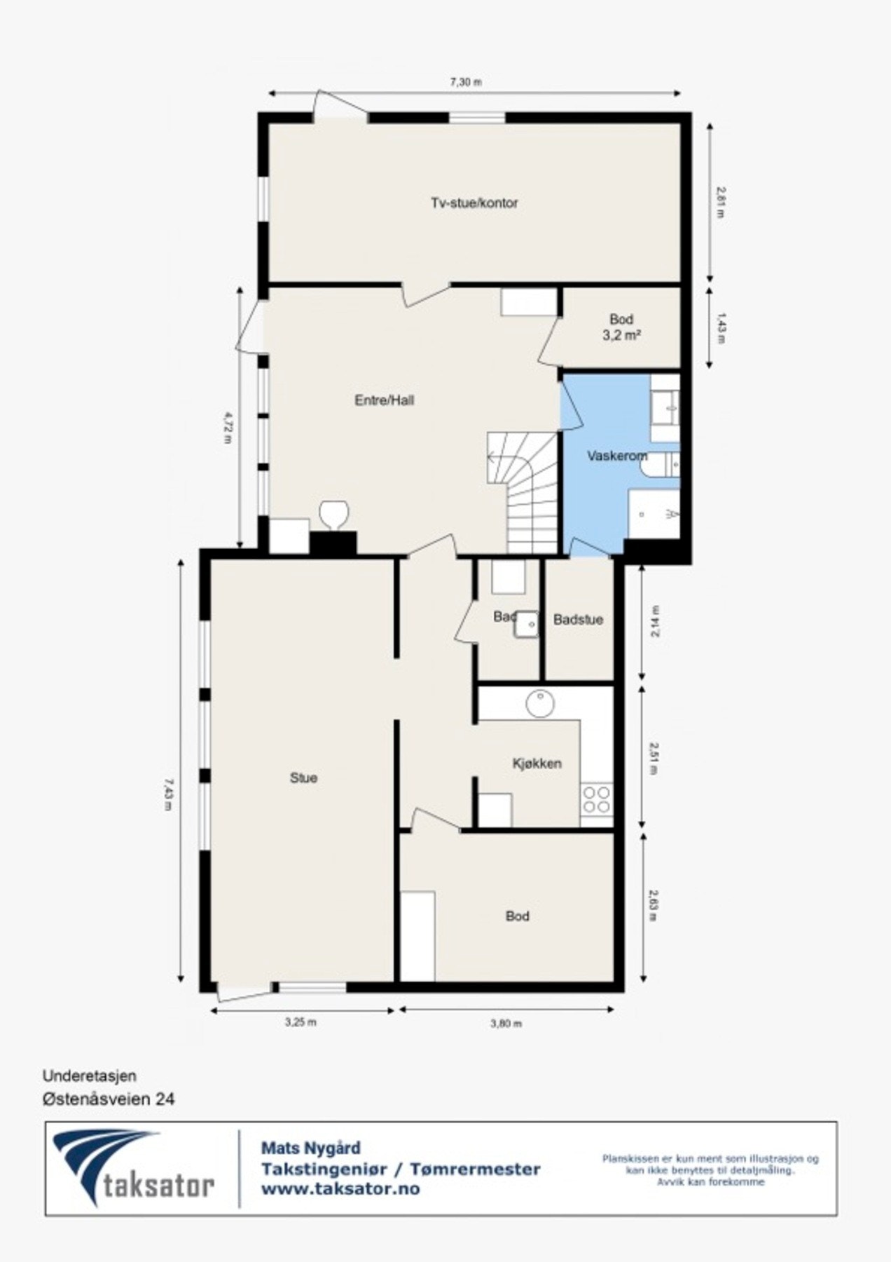 Planskisse underetasje. Galleribilde