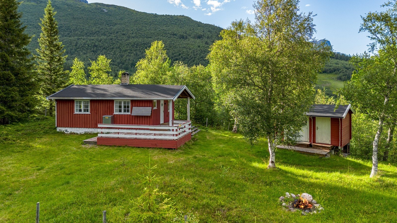 Ute på tunet er det to uthus. Galleribilde