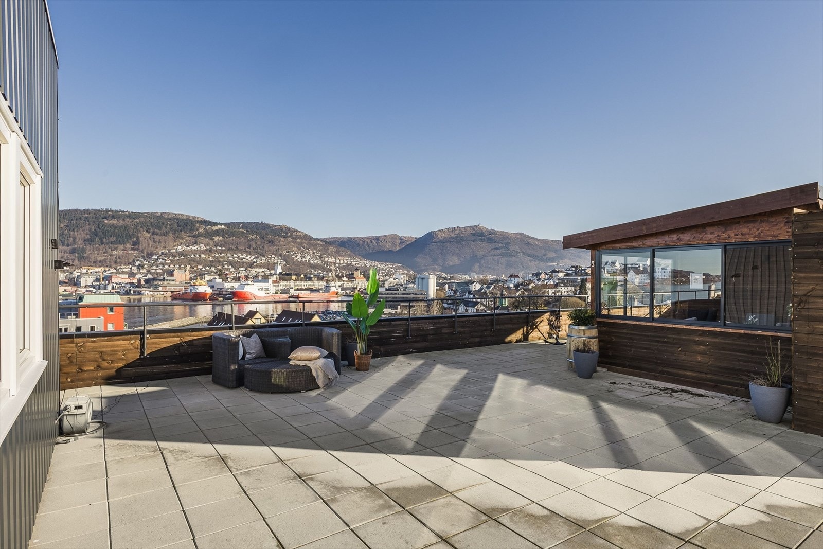 Høstbilde av felles takterrasse Galleribilde