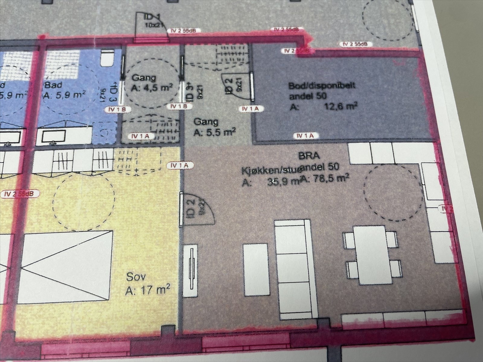 Skisse av leiligheten Galleribilde