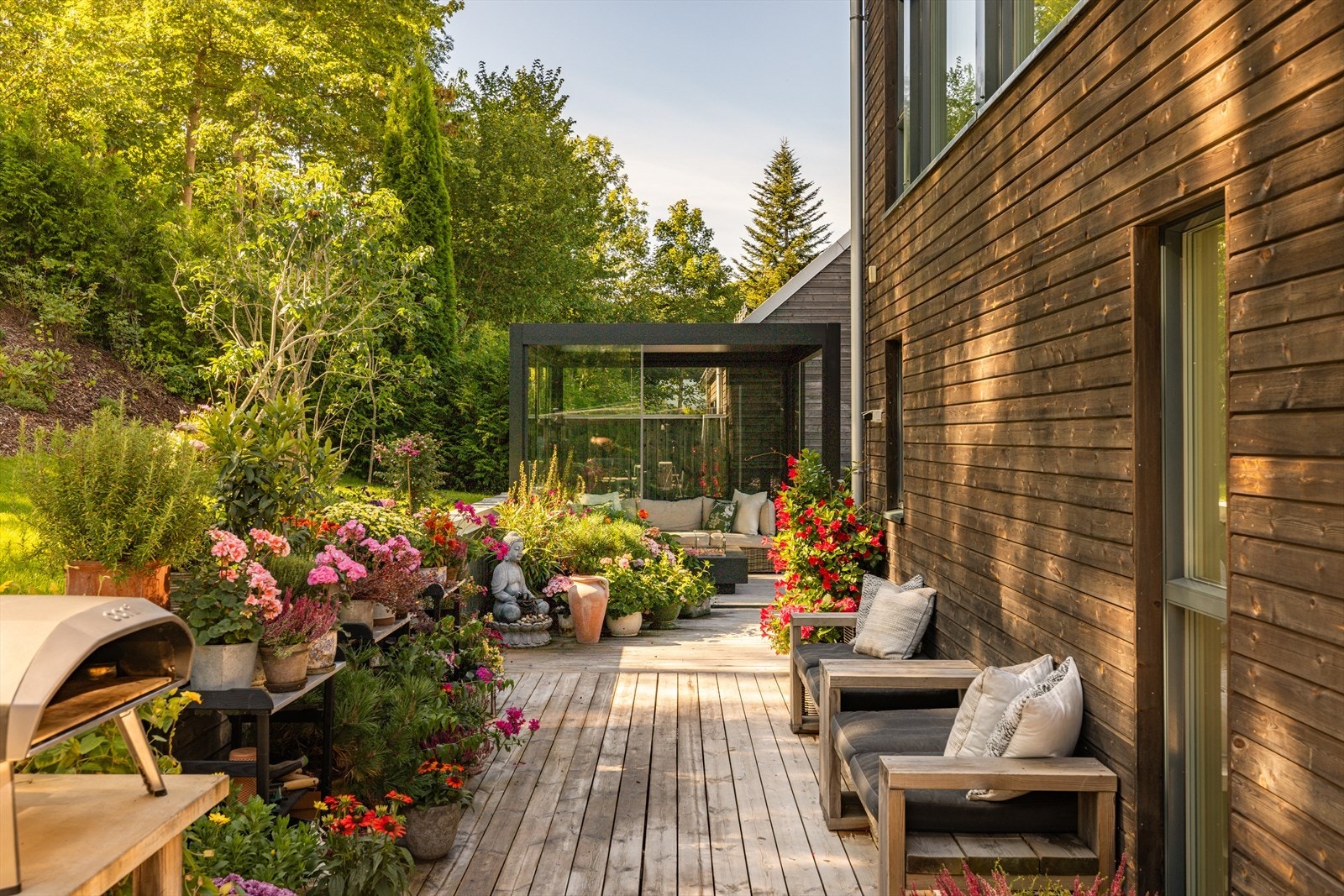 Herlig takterrasse på 43 kvm over garasjen. Galleribilde