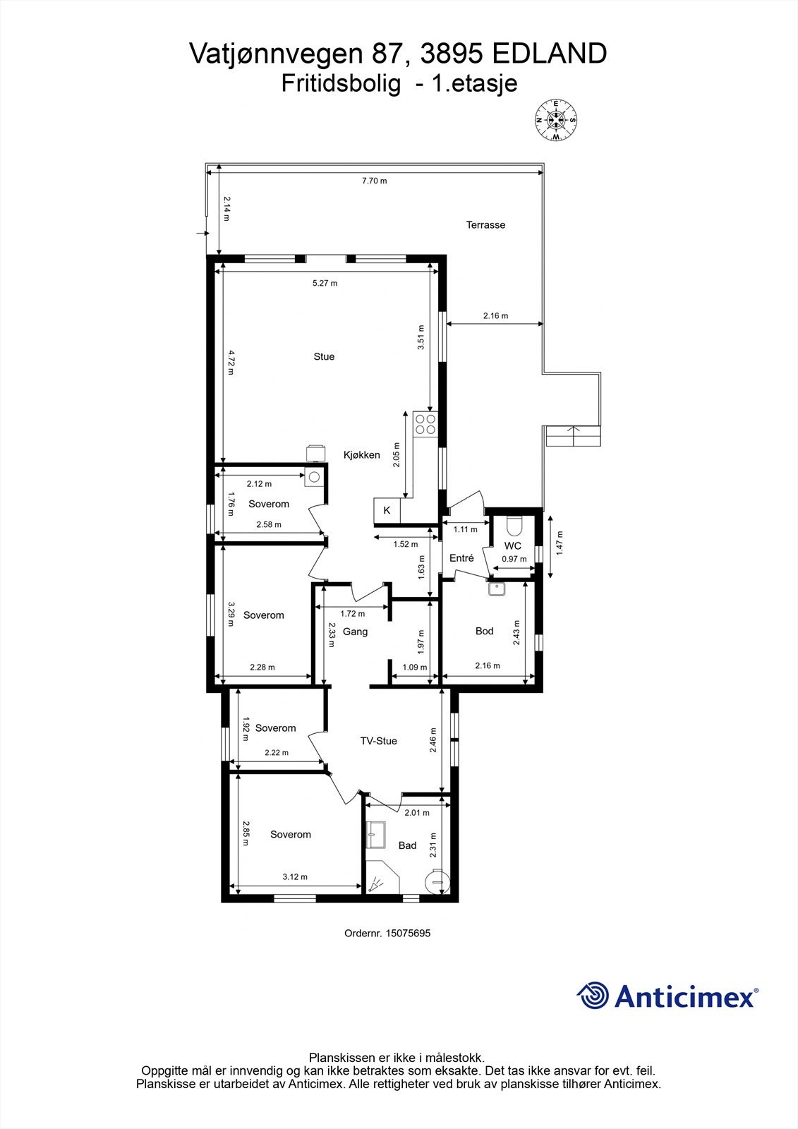 Plantegning av hytta Galleribilde