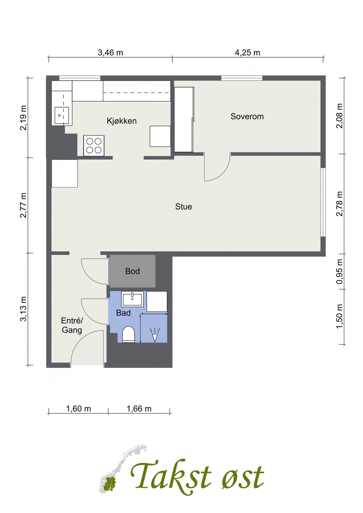 Før vi går videre, er det greit å orientere seg litt. I tillegg disponerer leiligheten en kjellerbod. Galleribilde