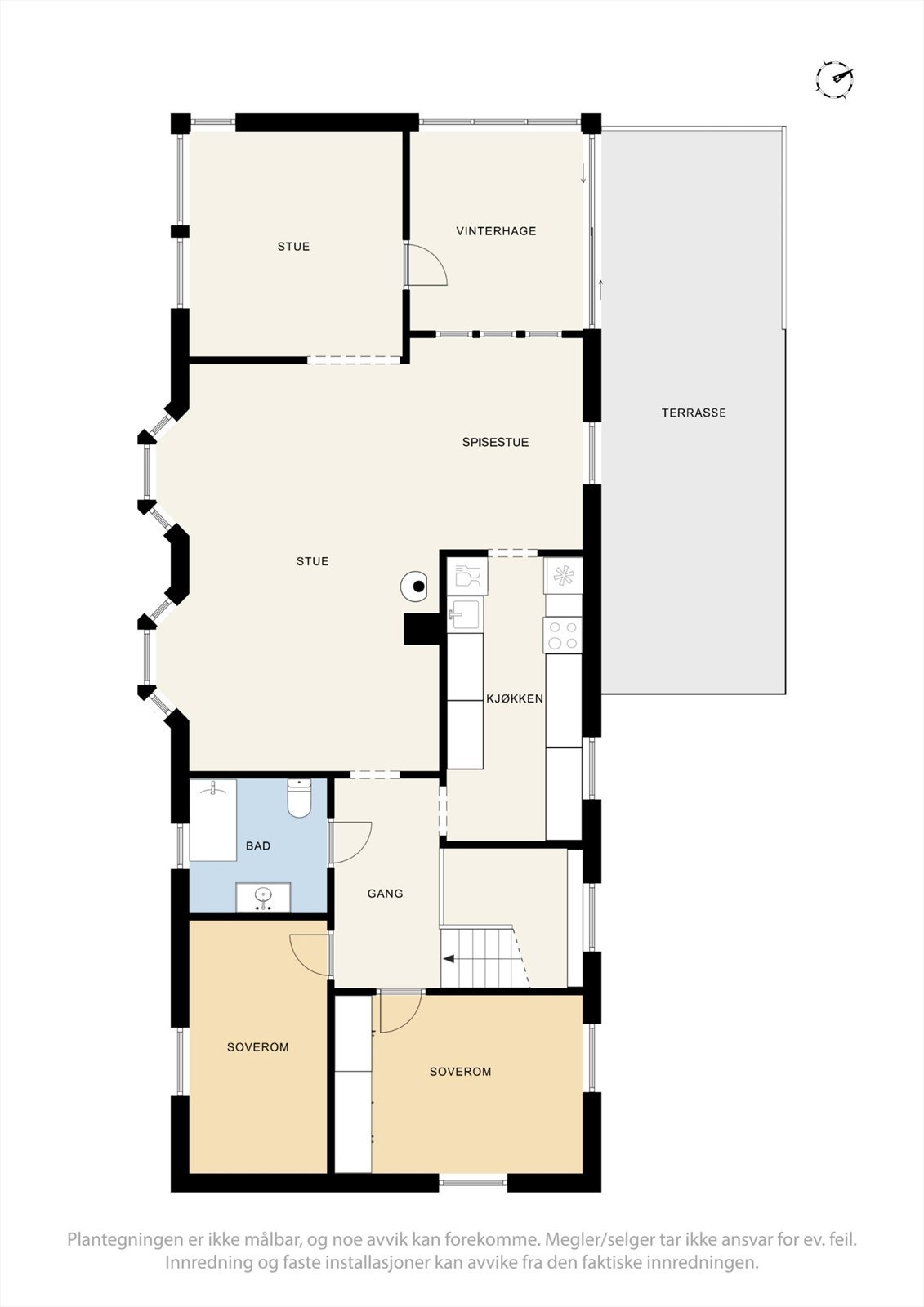 Plantegning hovedetasjen. Galleribilde