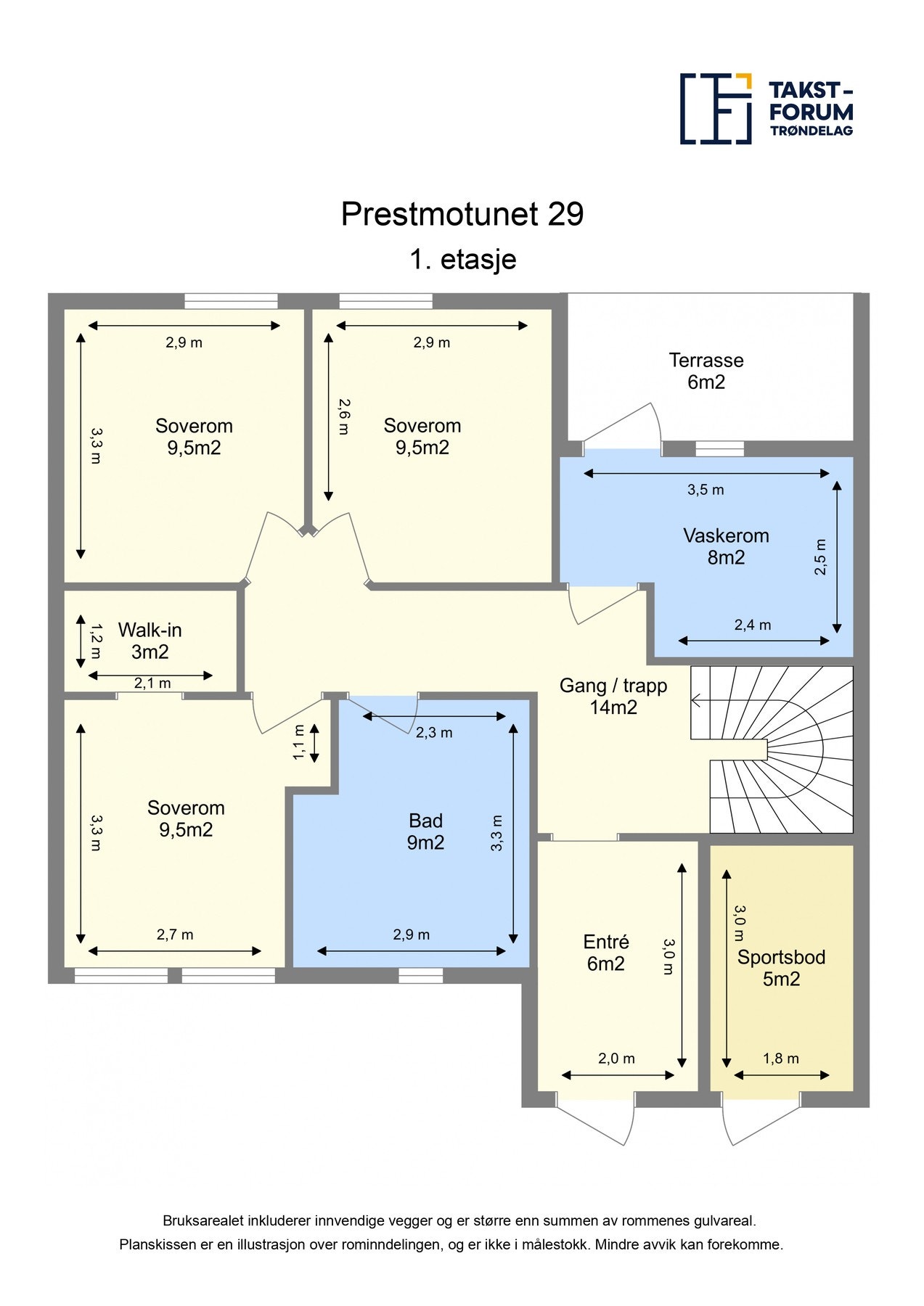 Planskisse 1. etasje. Galleribilde