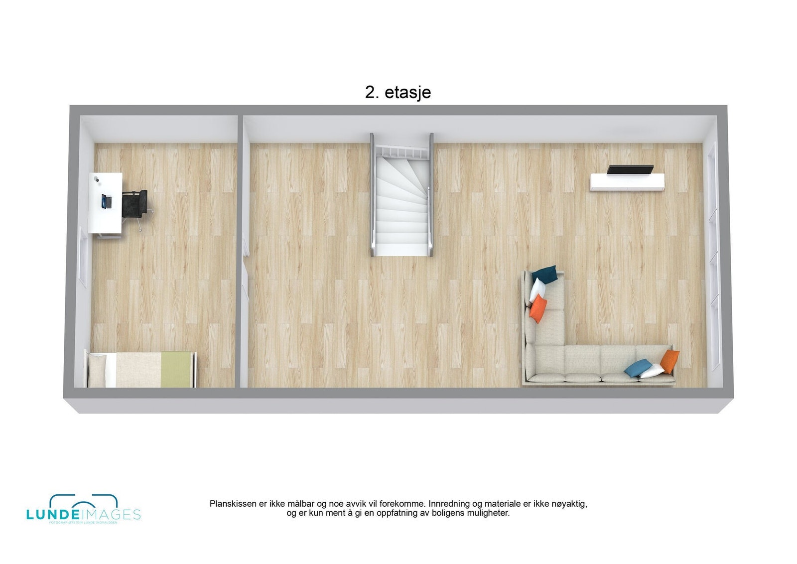 Planskisse 2. etasje 3D - ikke målbar Galleribilde