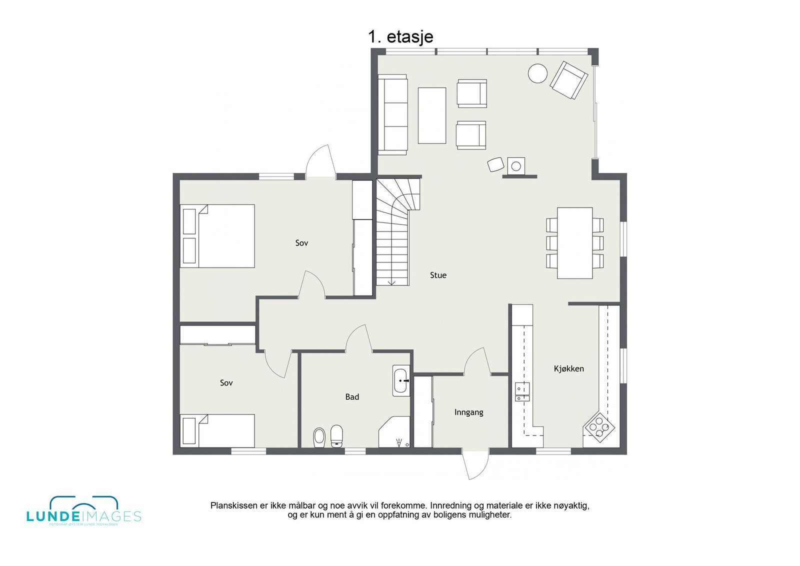 Planskisse 1. etasje - ikke målbar Galleribilde