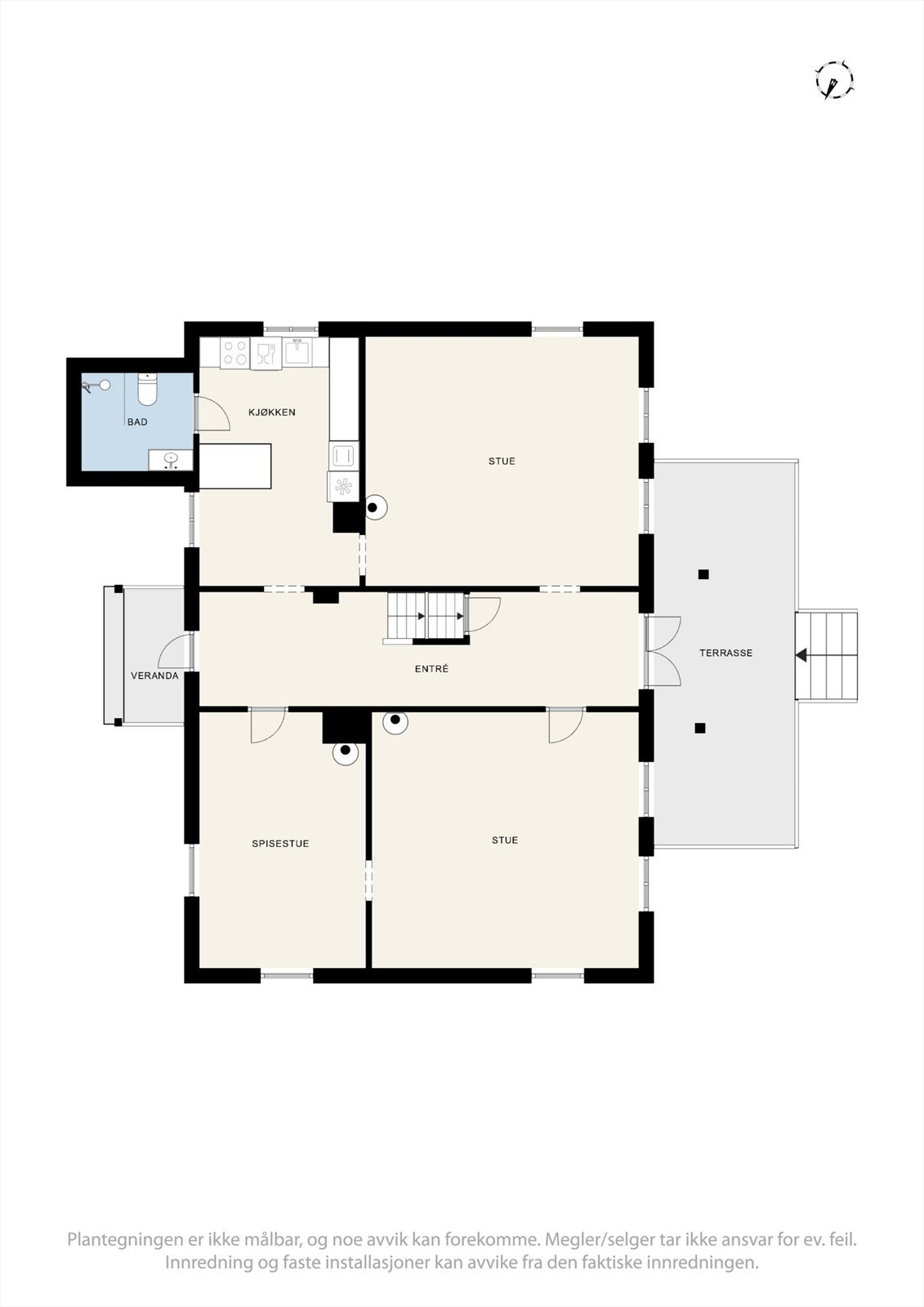 Plantegning 1 etasje hovedhus Galleribilde
