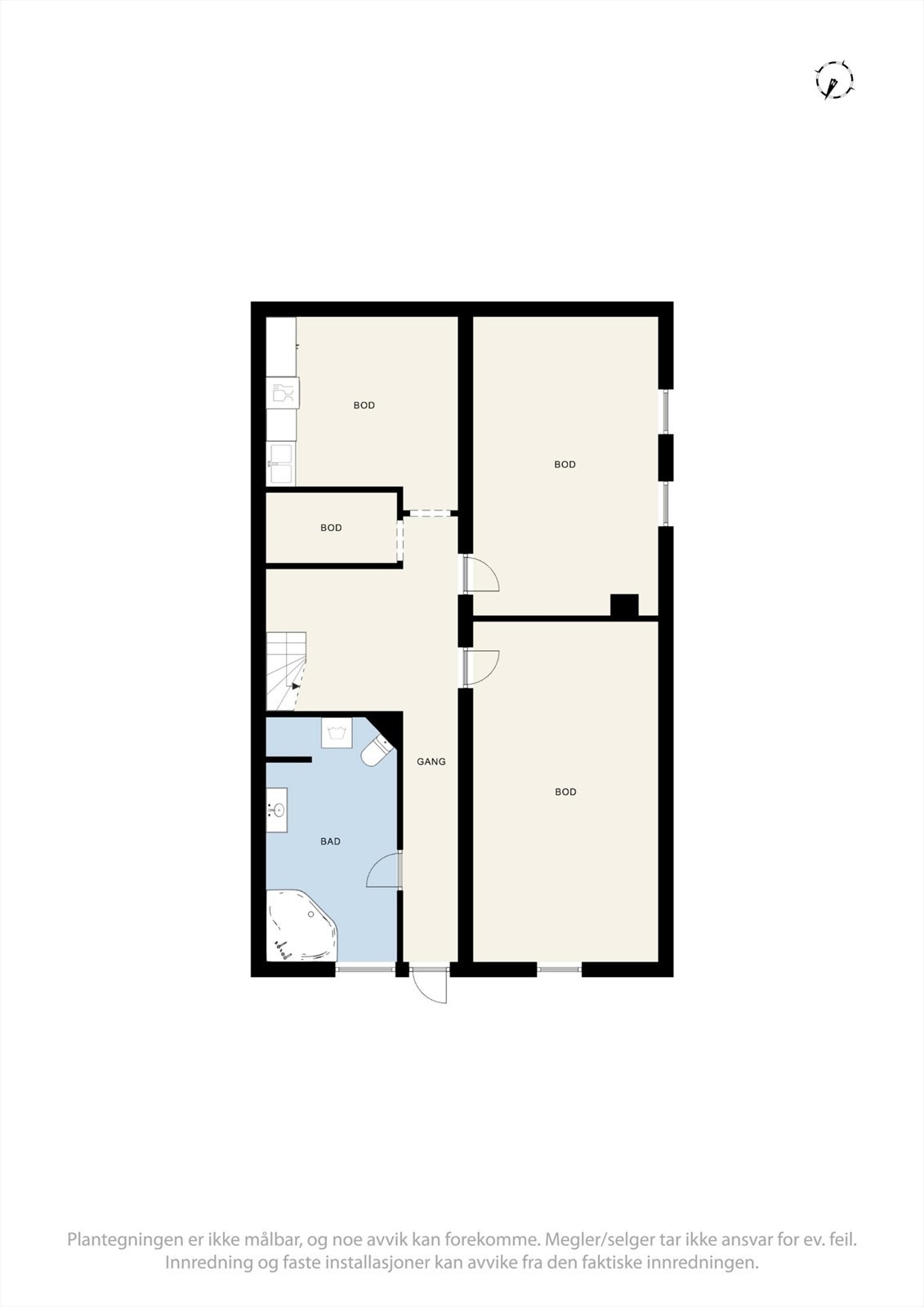 Plantegning kjeller kårbolig Galleribilde