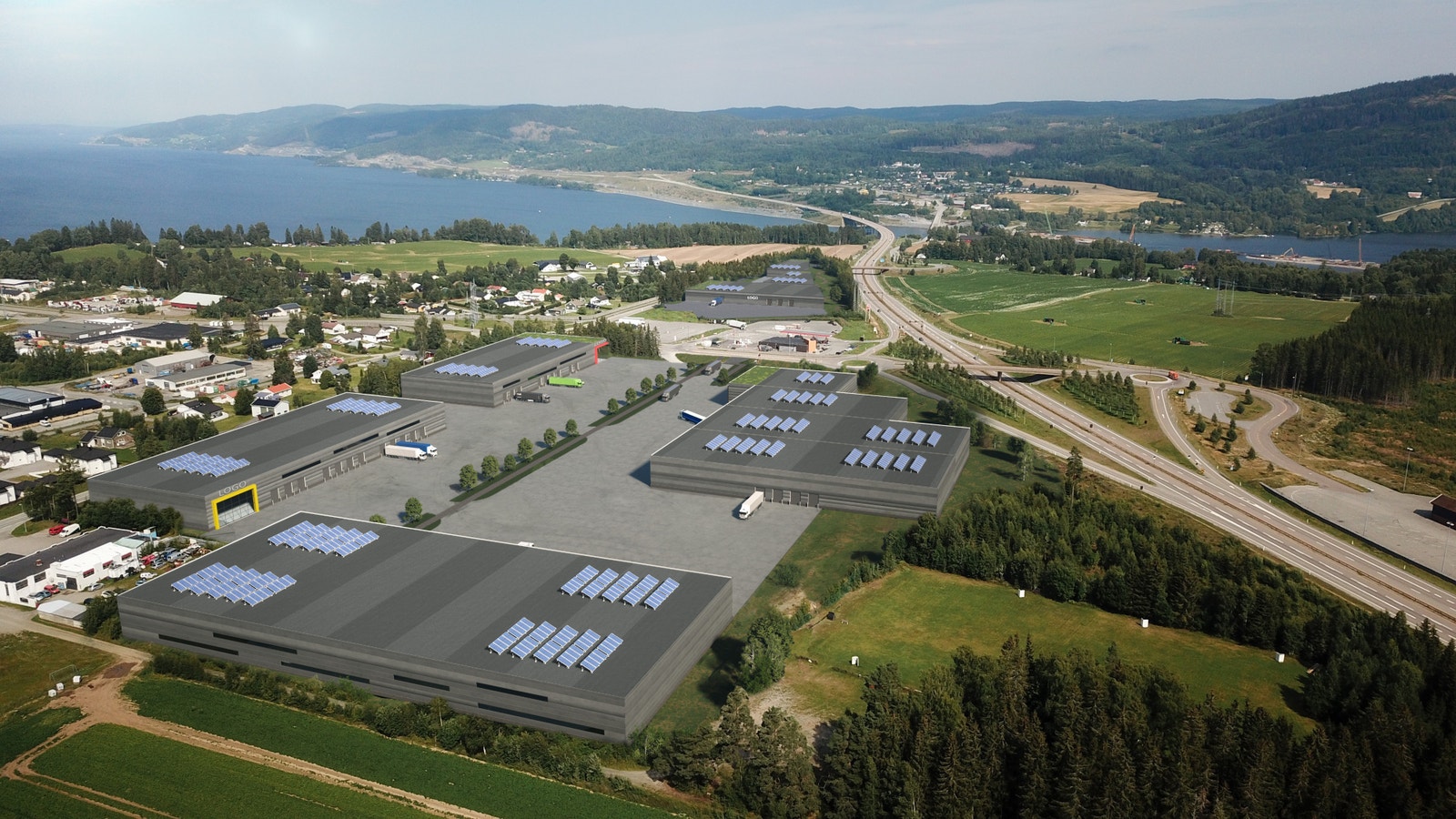 Sydtomten, sett fra syd mot nord. Lager, logistikk og industri. Galleribilde