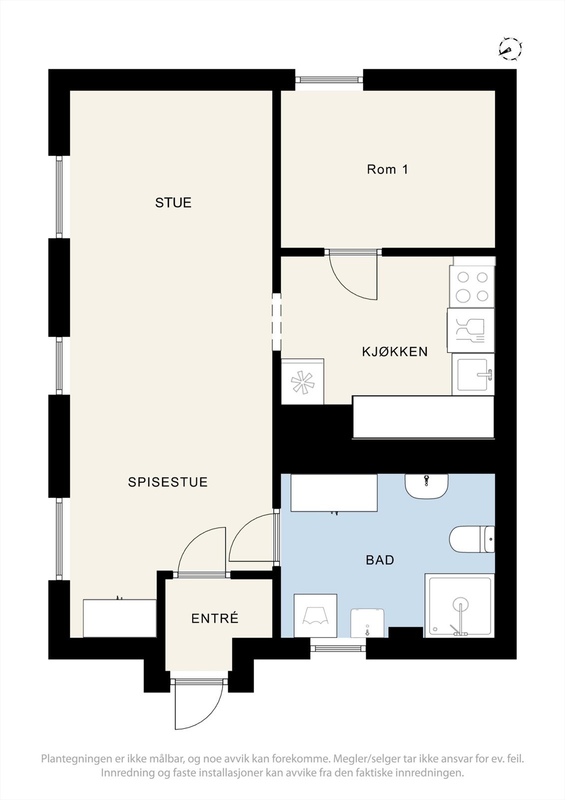 Plantegning leilighet underetasje. Galleribilde