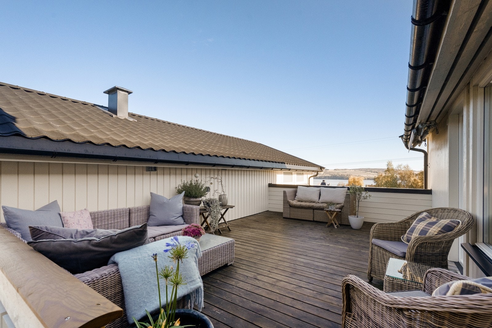 På takterrassen sitter du skjermet og lunt til, uuten særlig innsyn. Galleribilde