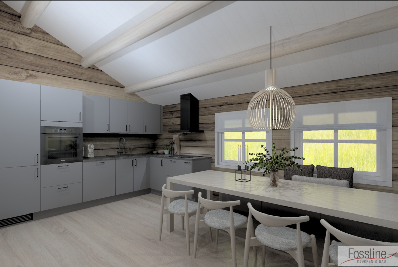 Illustrasjon av prosjektert kjøkken i prosjektet Galleribilde