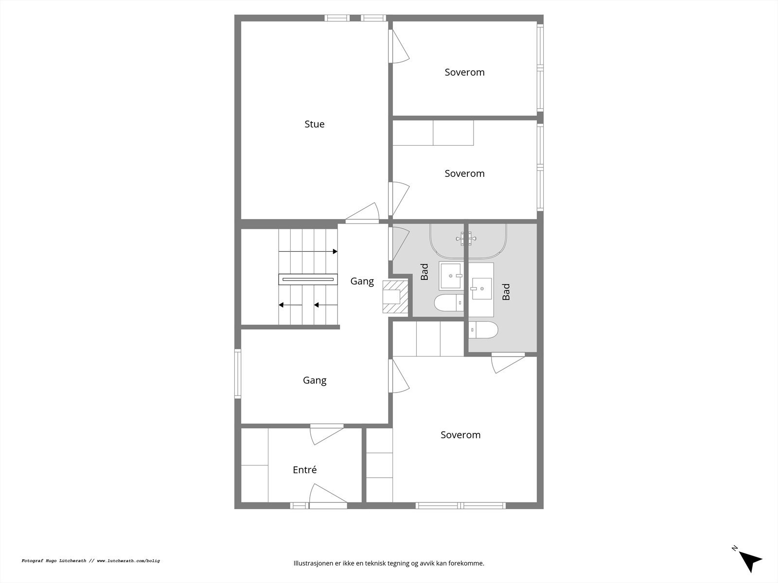 Plantegning 1. etg Galleribilde