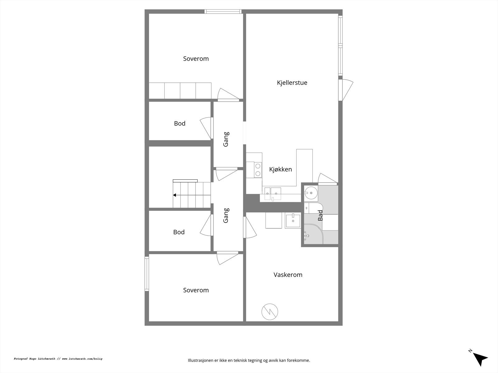 Plantegning underetasje Galleribilde