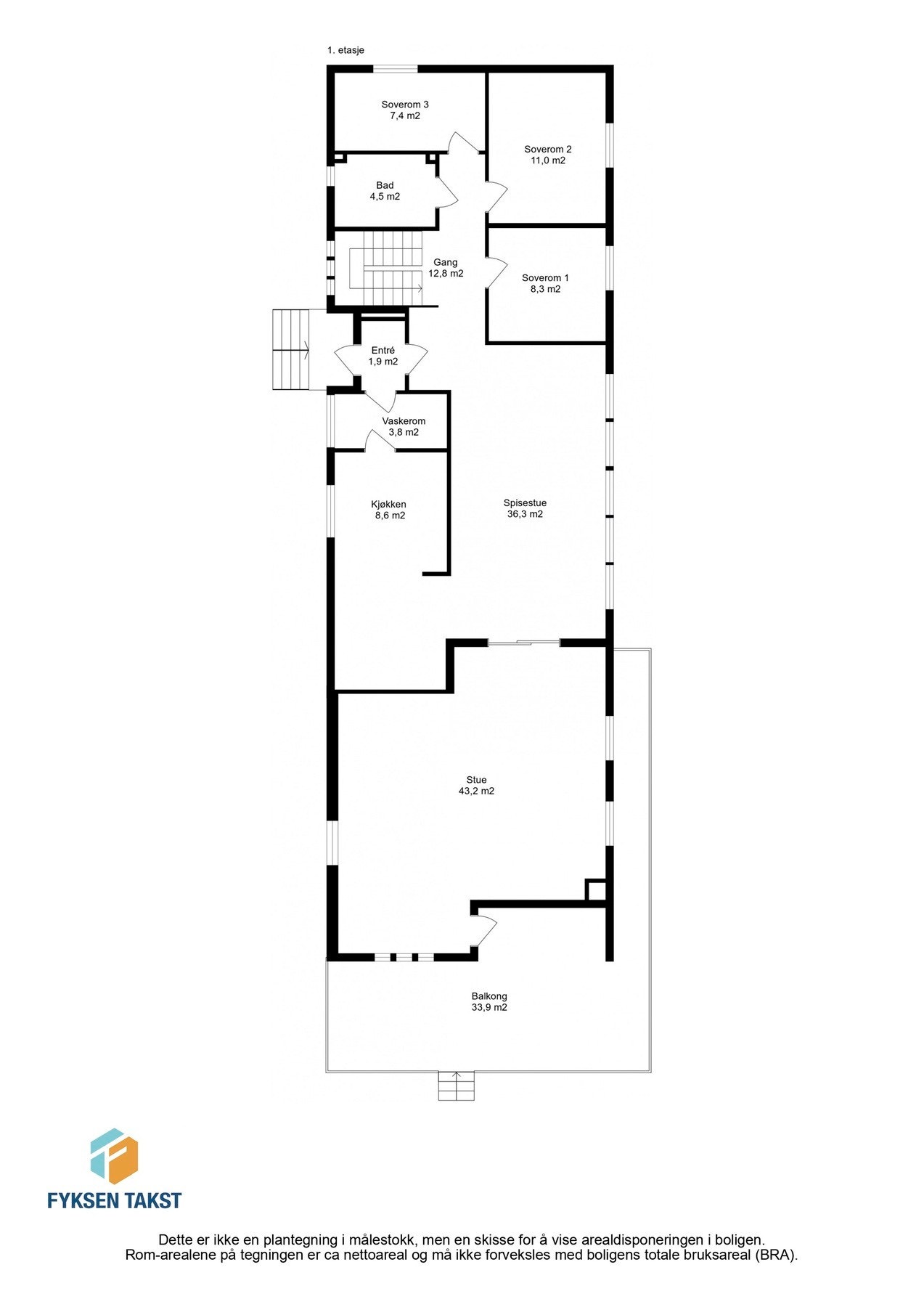 Planskisse 1. etasje. Galleribilde