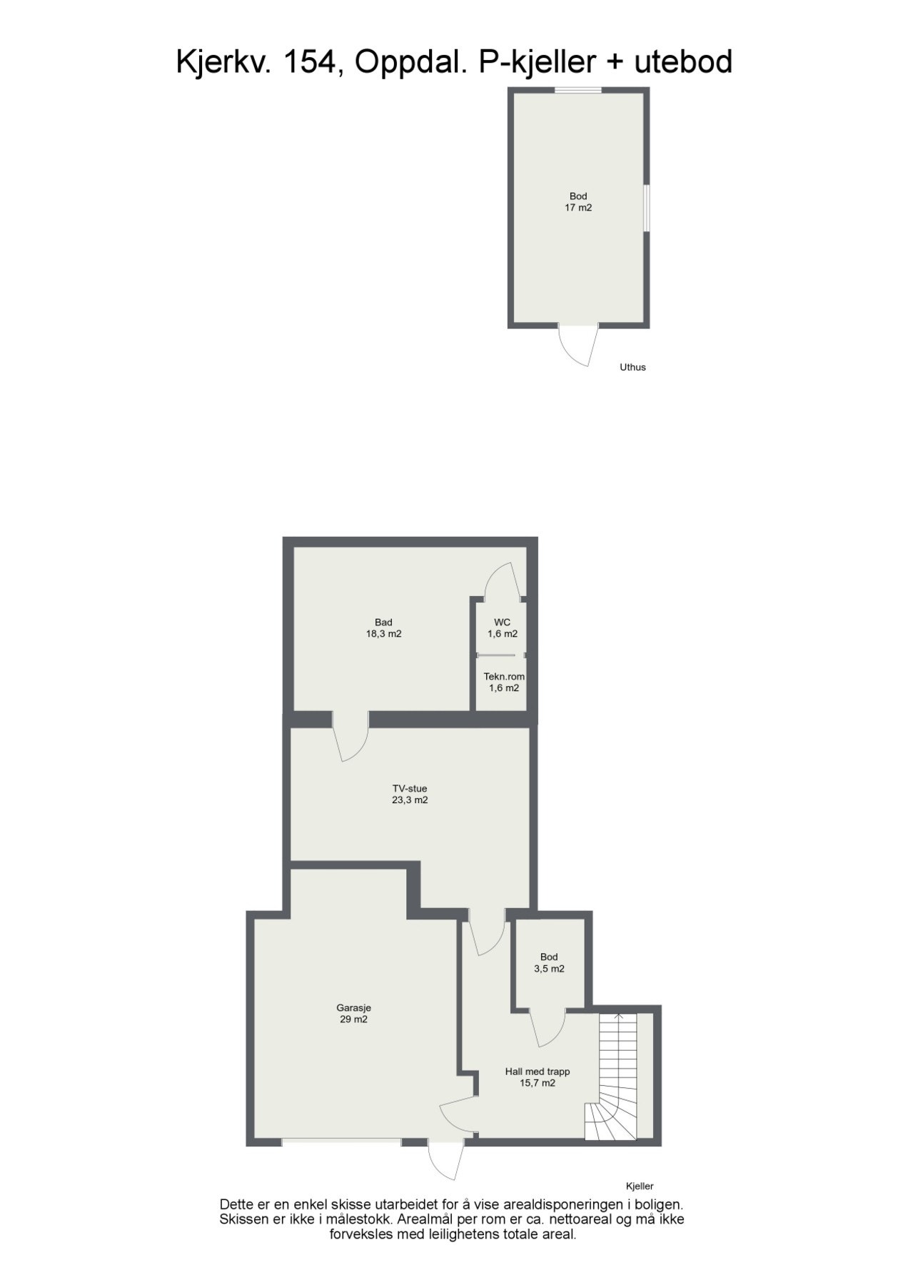 Plankisse Kjeller og uthus. Galleribilde