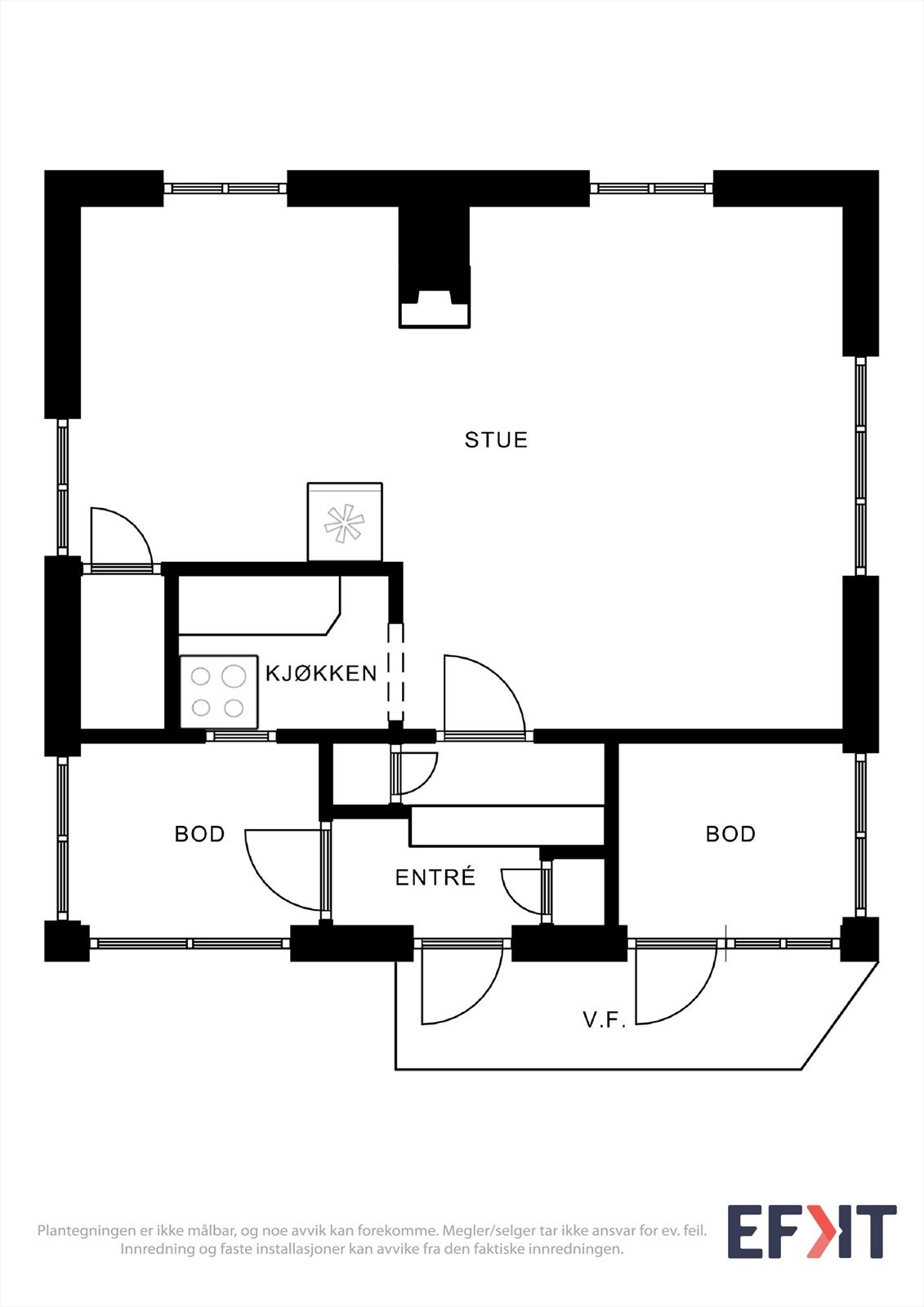 Plantegning hytte. Galleribilde