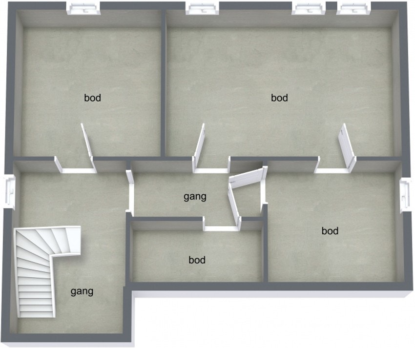 Kjelleren rommer seks uinnredede rom. Galleribilde
