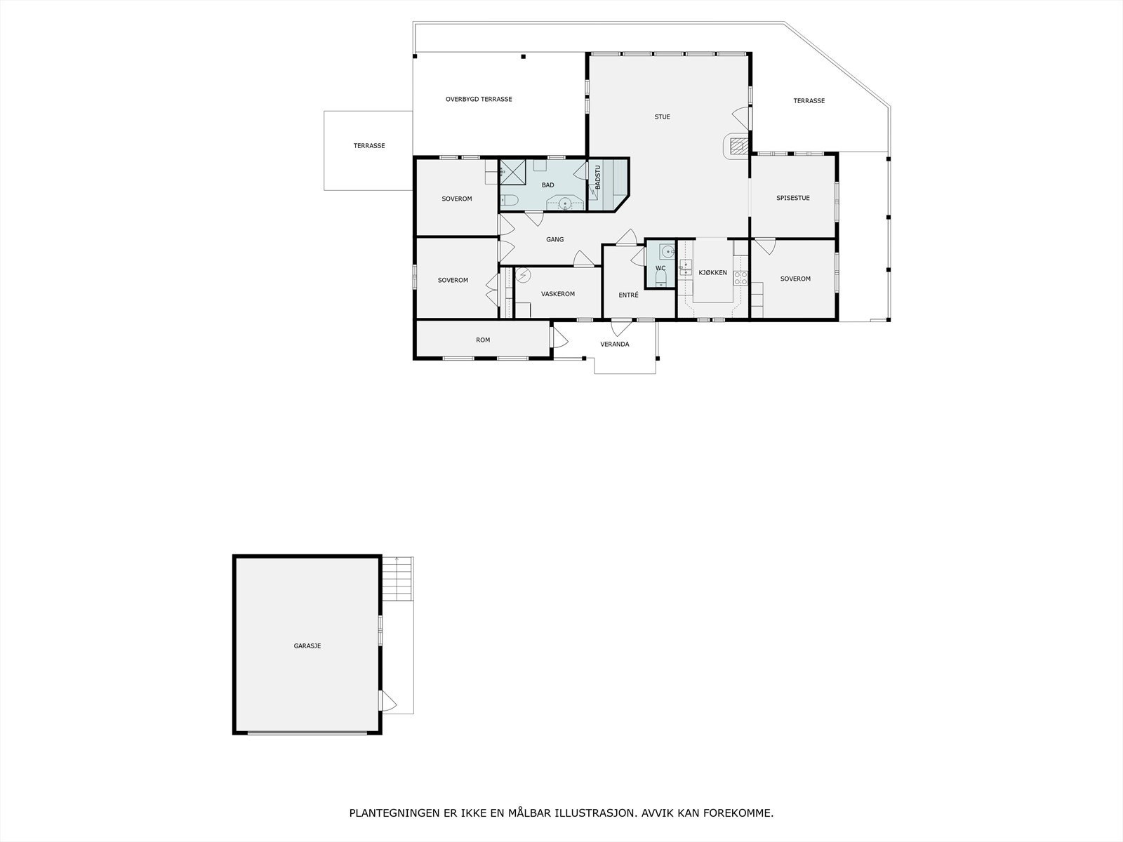 Plantegning - 1. etg. - Fritidsbolig og garasje Galleribilde