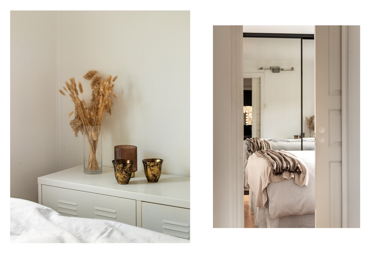 Det er skyvedør mellom soverommene. Praktisk så ingen mister romplass når døren står åpen Galleribilde