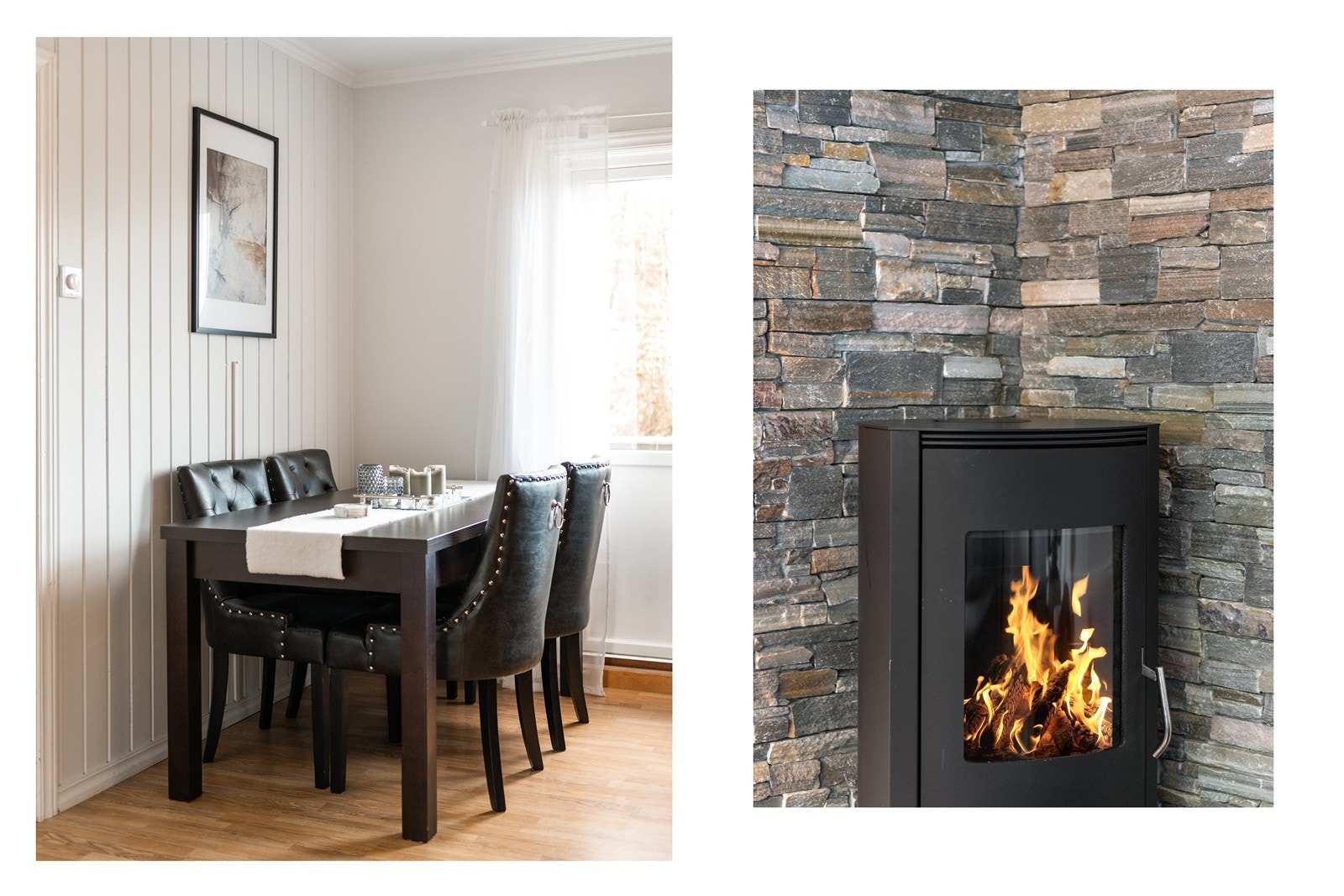 Her behøves det ikke fyres mye, før hele leiligheten blir god og varm Galleribilde