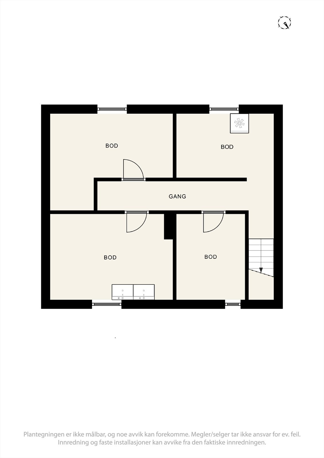 Plantegning kjeller. Galleribilde