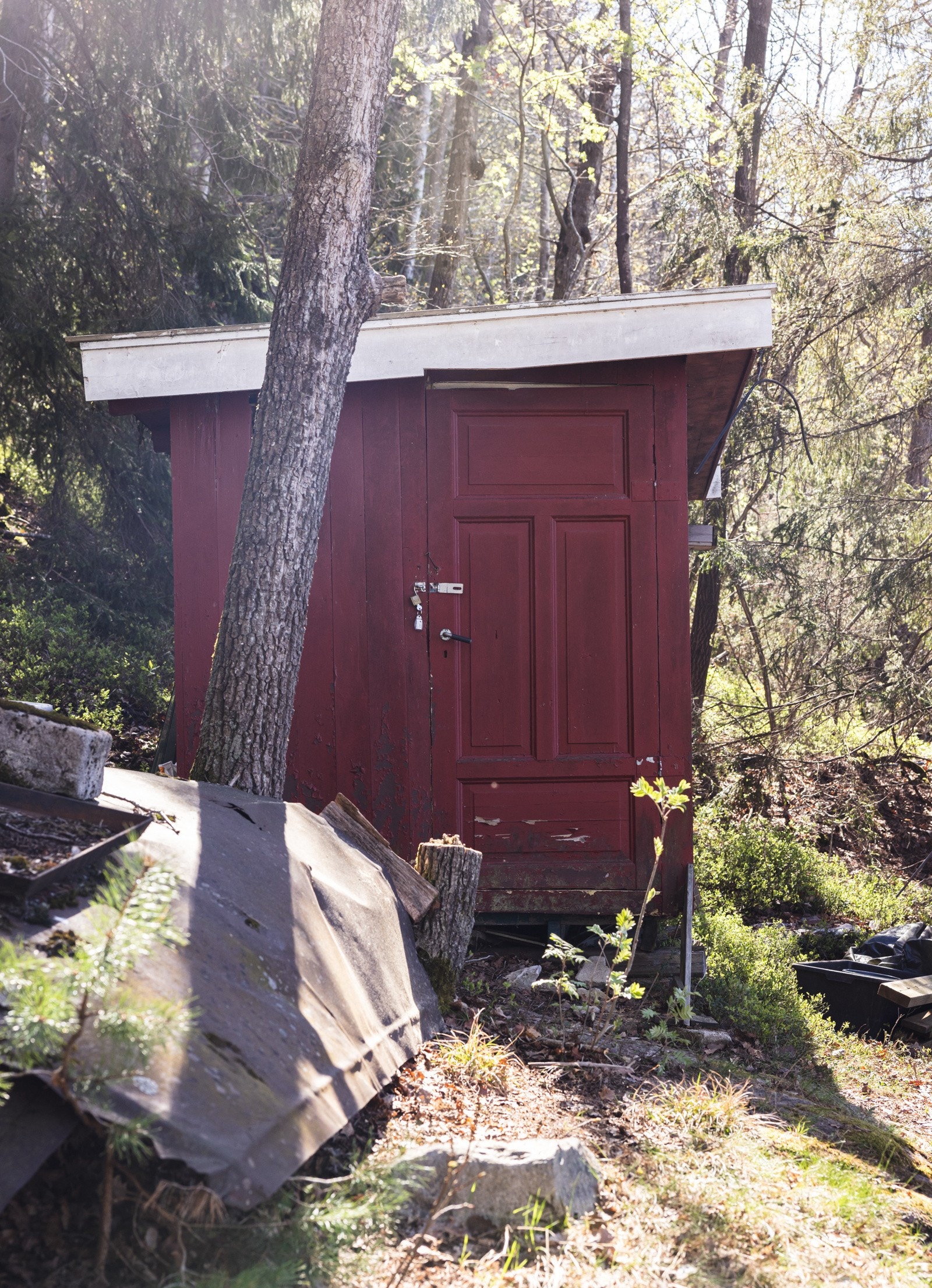 Eiendommen har ekstra lagringsplass i en utebod på 5 kvm. Galleribilde