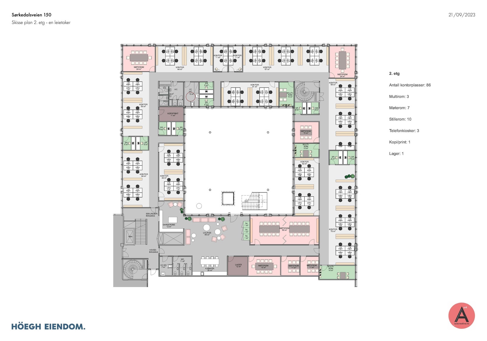 Eksempel på plantegning for en leietaker Galleribilde
